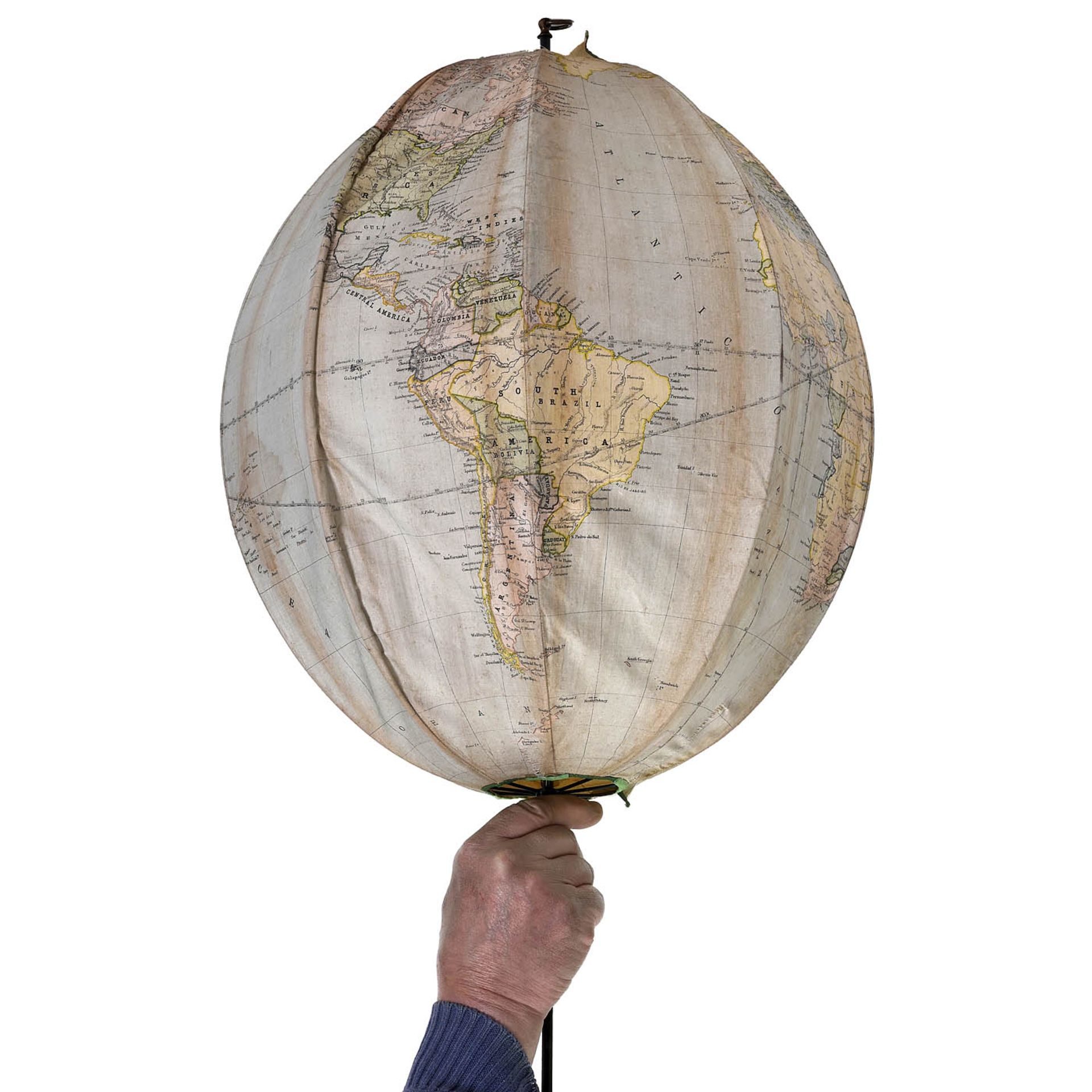 Bett's 16-Inch Collapsible Terrestrial Globe, c. 1880 - Image 4 of 5