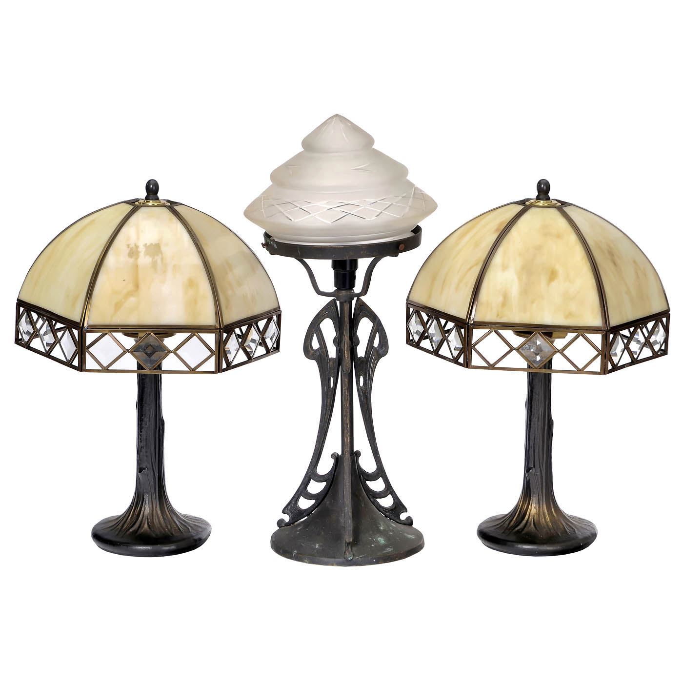 6 Art-Nouveau and Art-Deco-Style Table Lamps, c. 1980 - Image 4 of 4