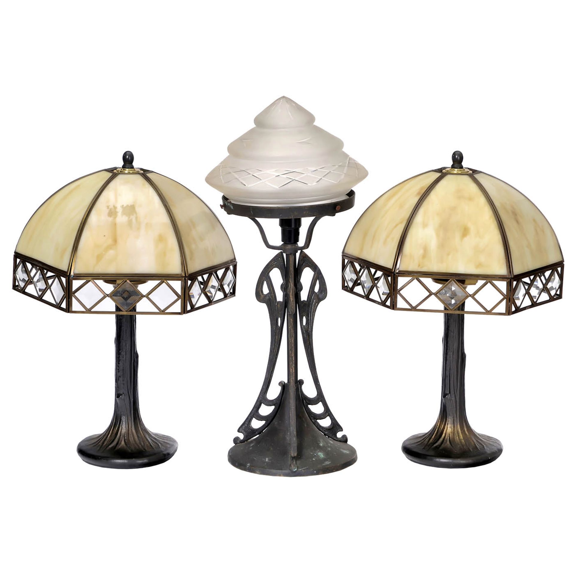 6 Art-Nouveau and Art-Deco-Style Table Lamps, c. 1980 - Bild 4 aus 4