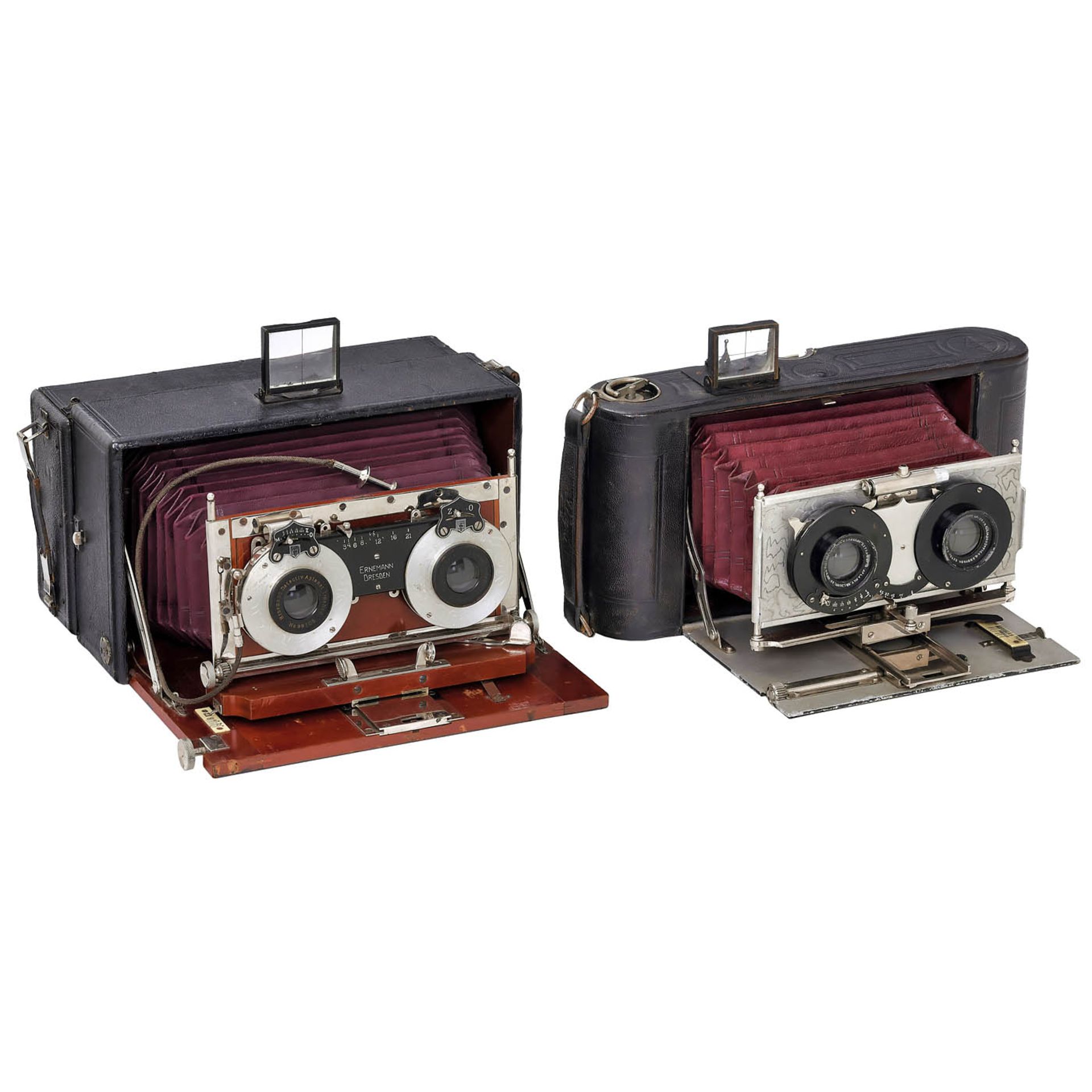 Ernemann Heag IV Stereoskop and Lloyd Stereo-Panorama Cameras, c. 1910
