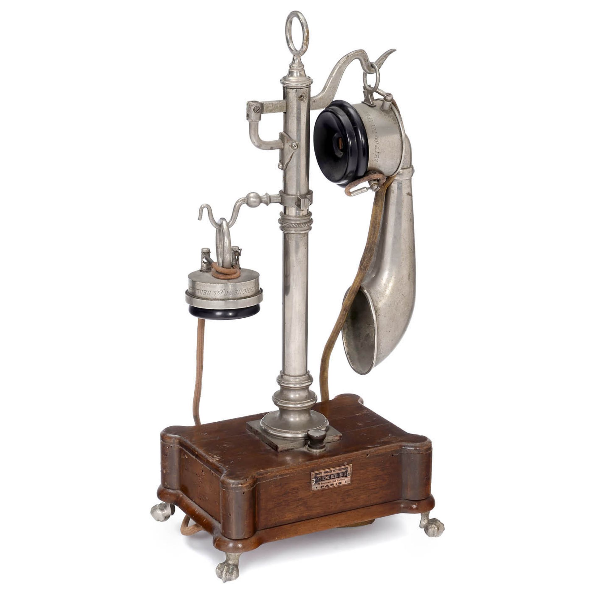 French Desk Telephone after Berliner, c. 1910 - Image 2 of 2