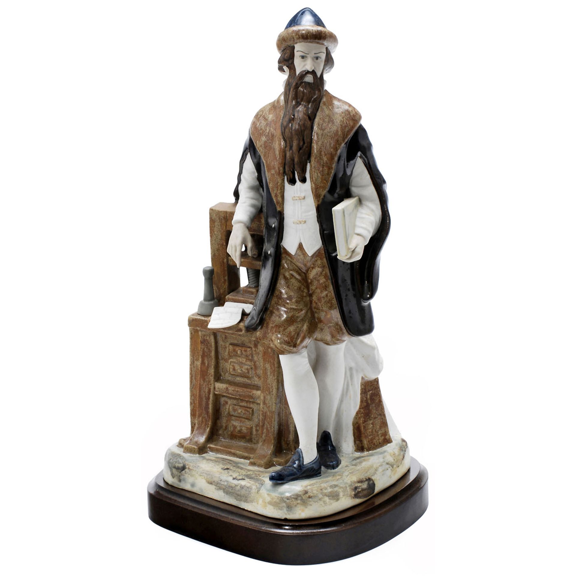 Porcelain Sculpture of the Inventor of Printing Jo-hannes Gutenberg by "Rex Porcelain Manufactur-ing