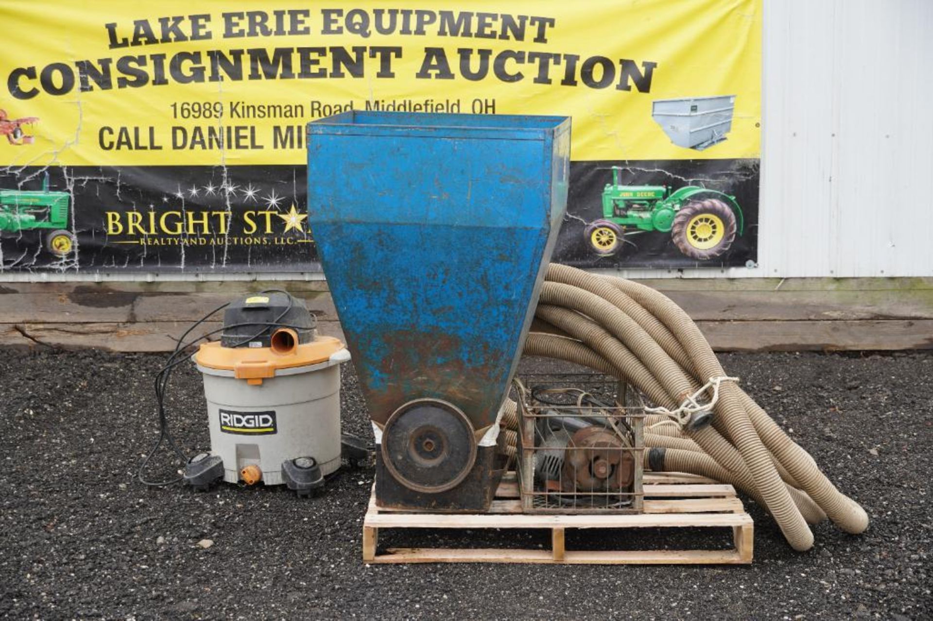 Cellulose Insulation Blower and Ridgid Shop Vac