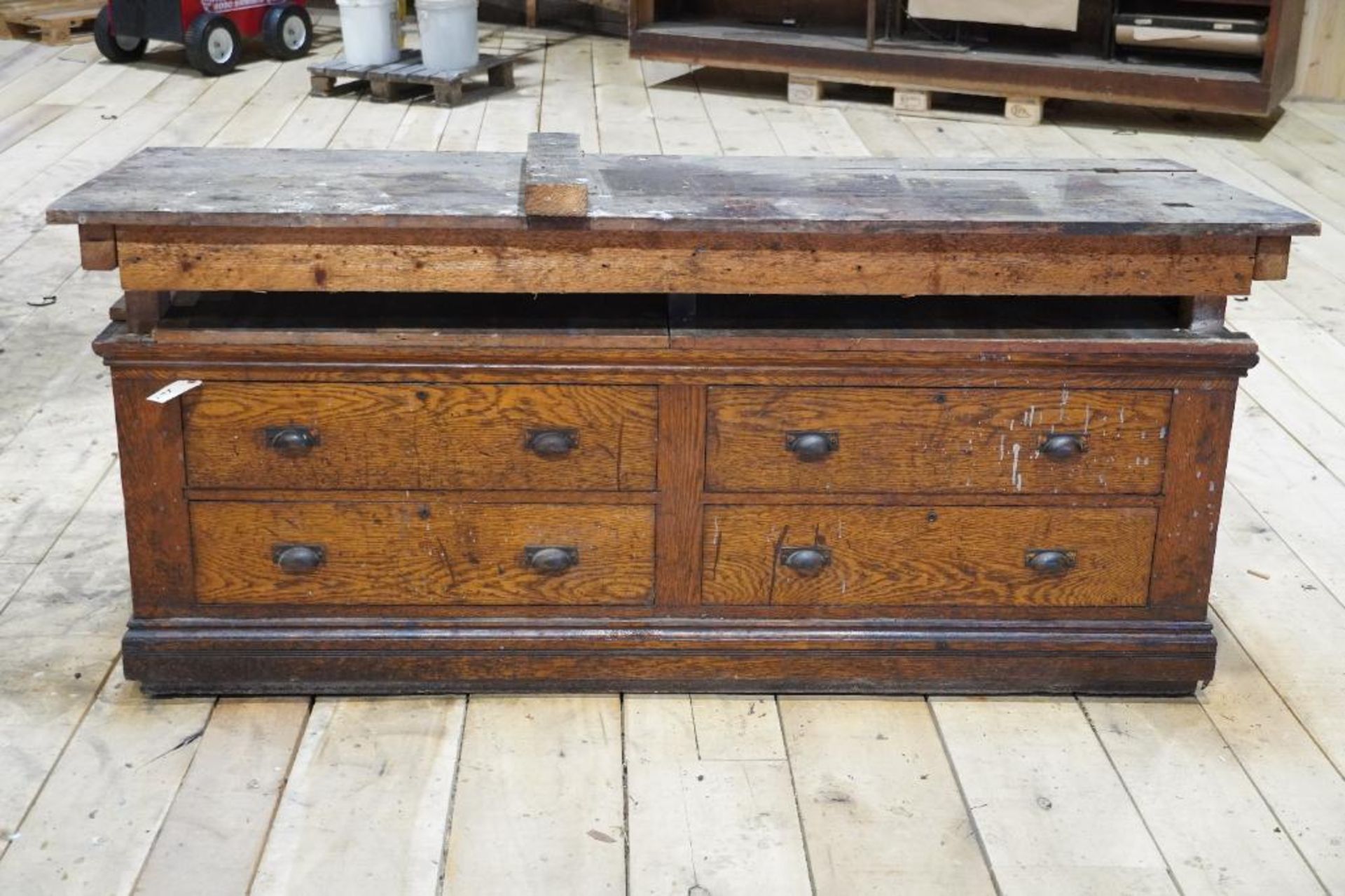 Early Oak Hardware Cabinet