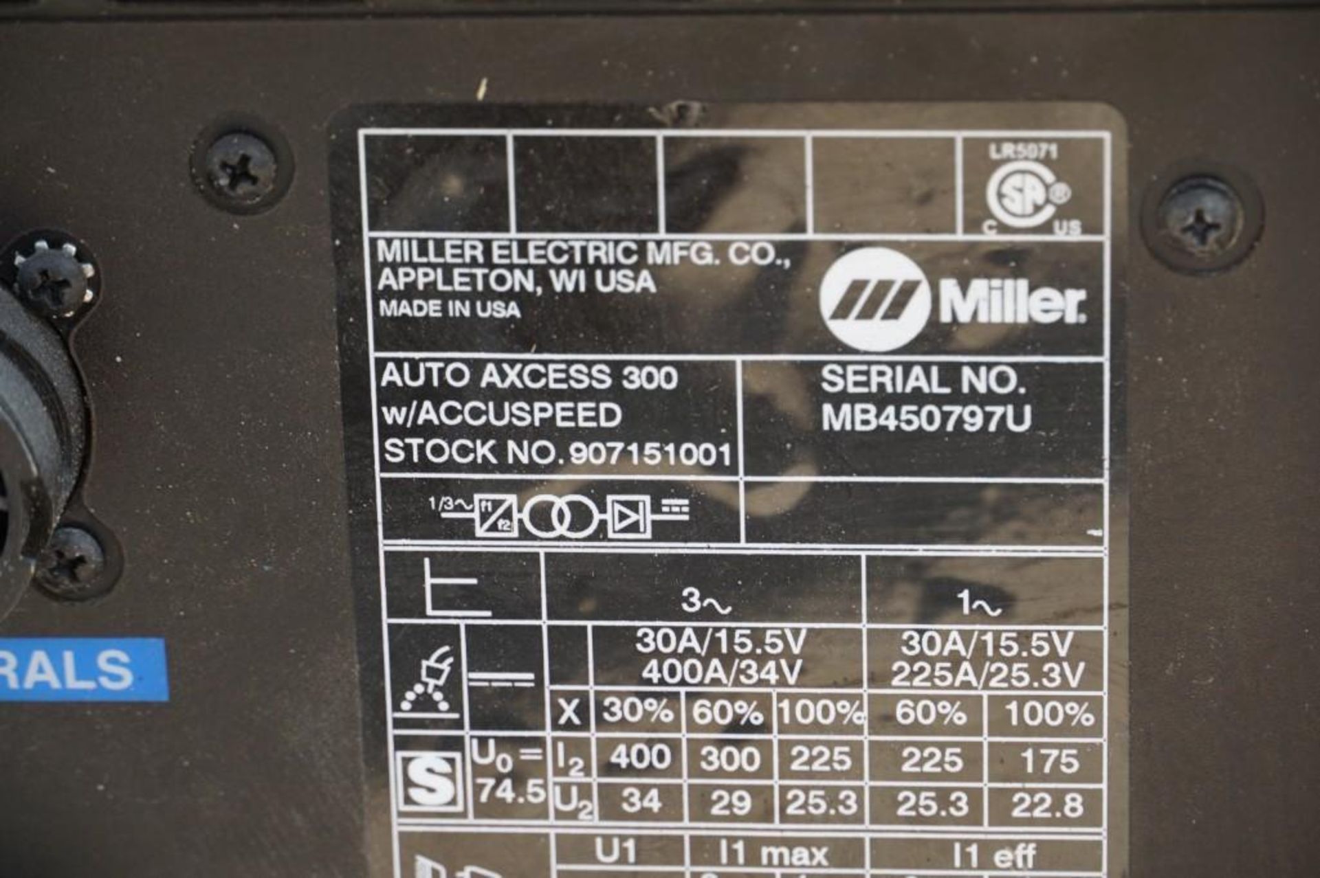 Miller Auto Axcess 300 Welder - Image 6 of 7