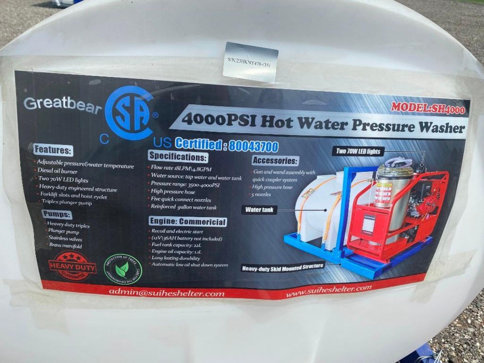 New Hot Water Pressure Washer - Image 5 of 9