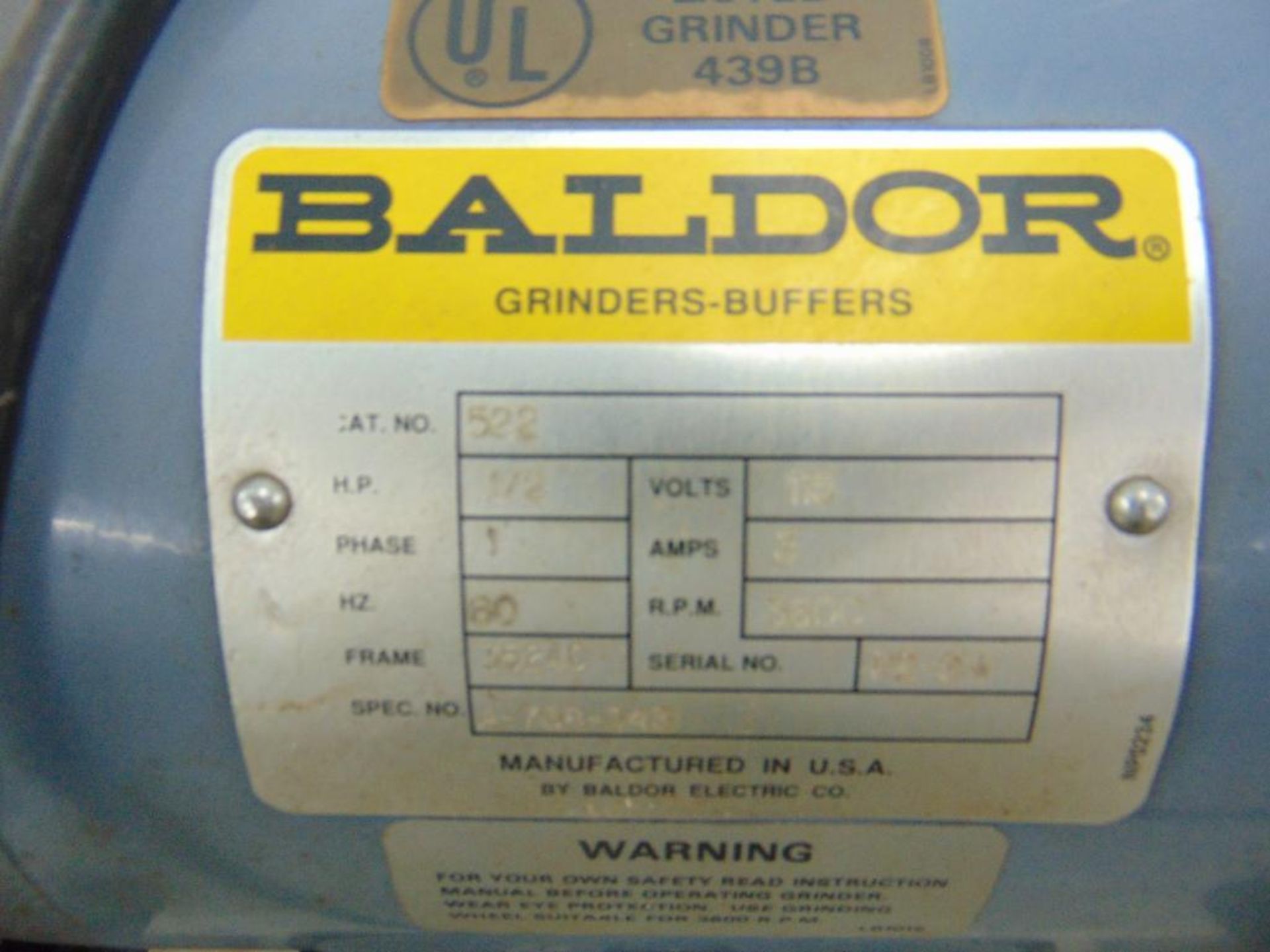 Baldor Pedestal Grinder - Image 3 of 5