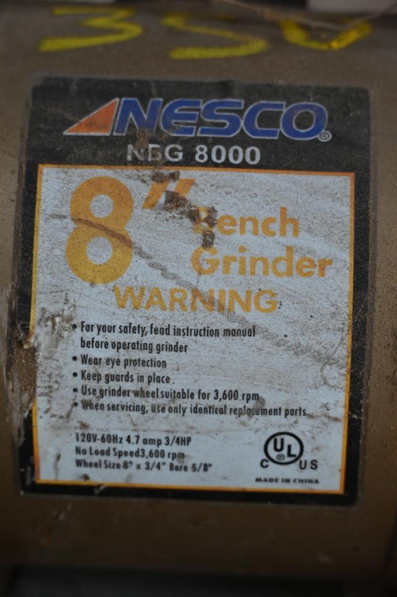 Nesco 8" Bench Grinder - Image 4 of 9