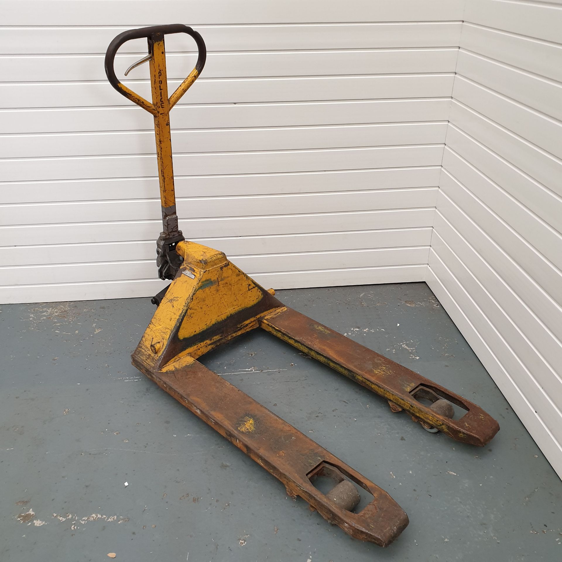 Wide Pallet Truck Between Forks 14". Total Width 27". Total Length of Forks 39 1/2". - Image 2 of 5