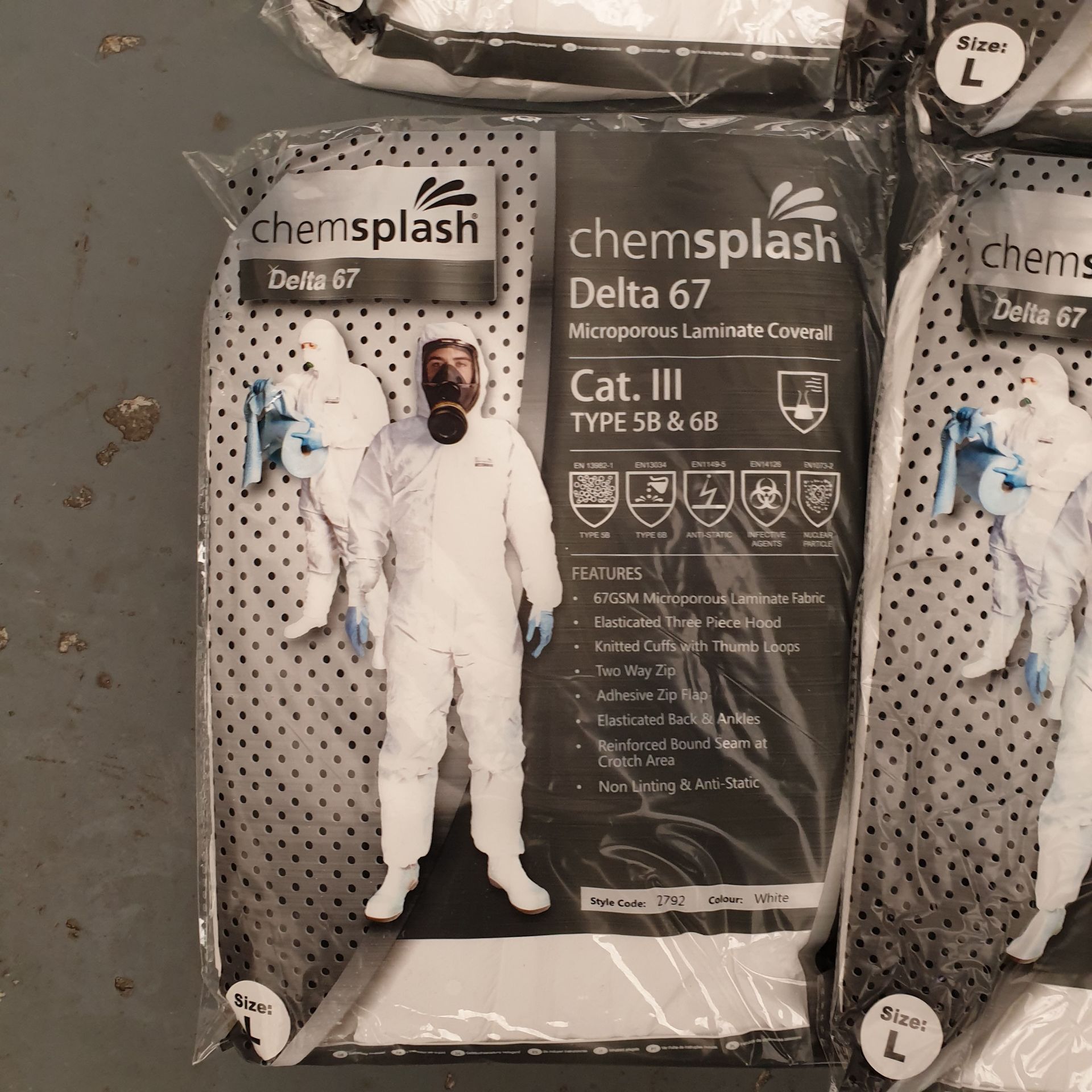 21 x Chemsplash Delta 67 Microporous Laminate Coverall Safety Suits With Hood. - Image 2 of 2