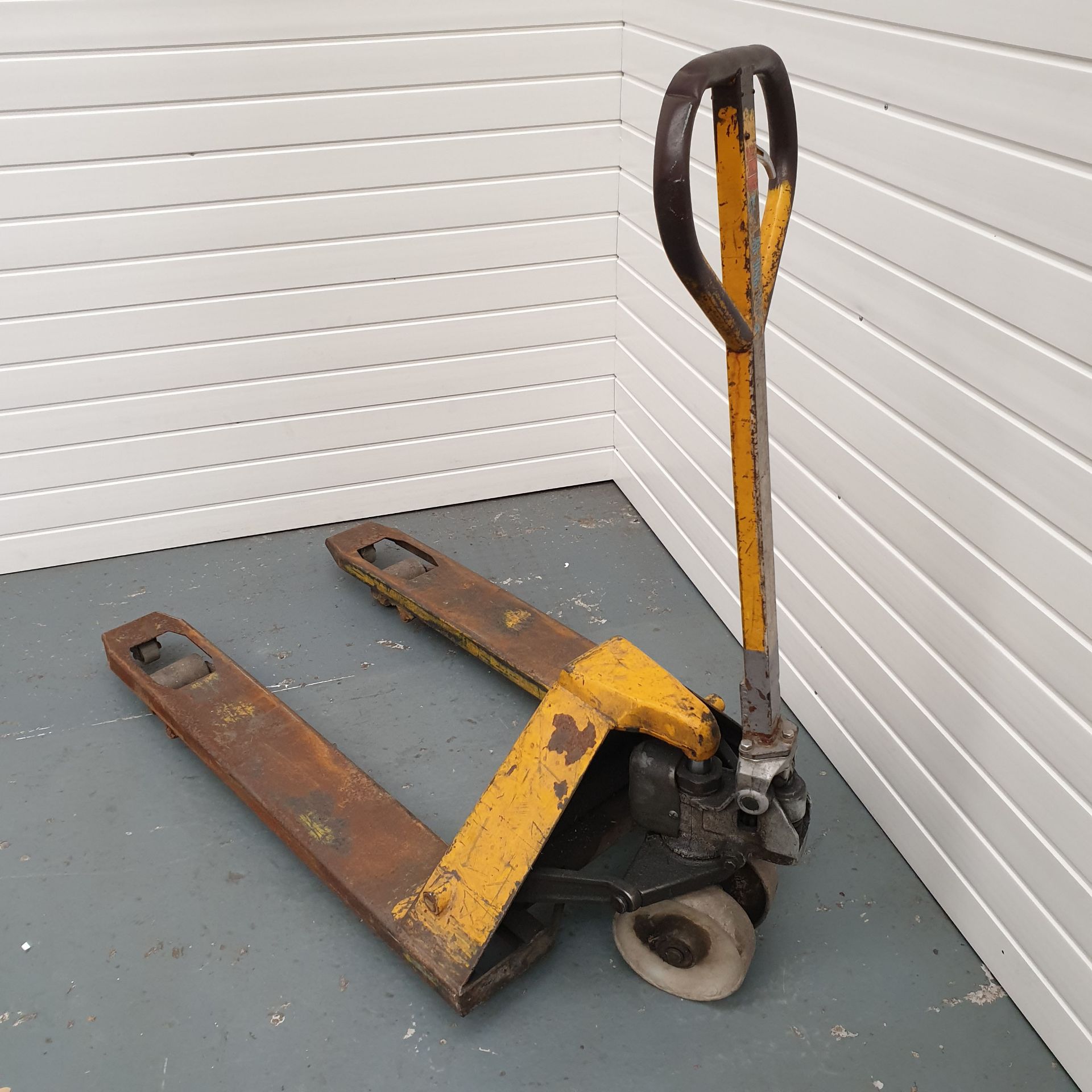 Wide Pallet Truck Between Forks 14". Total Width 27". Total Length of Forks 39 1/2". - Image 5 of 5