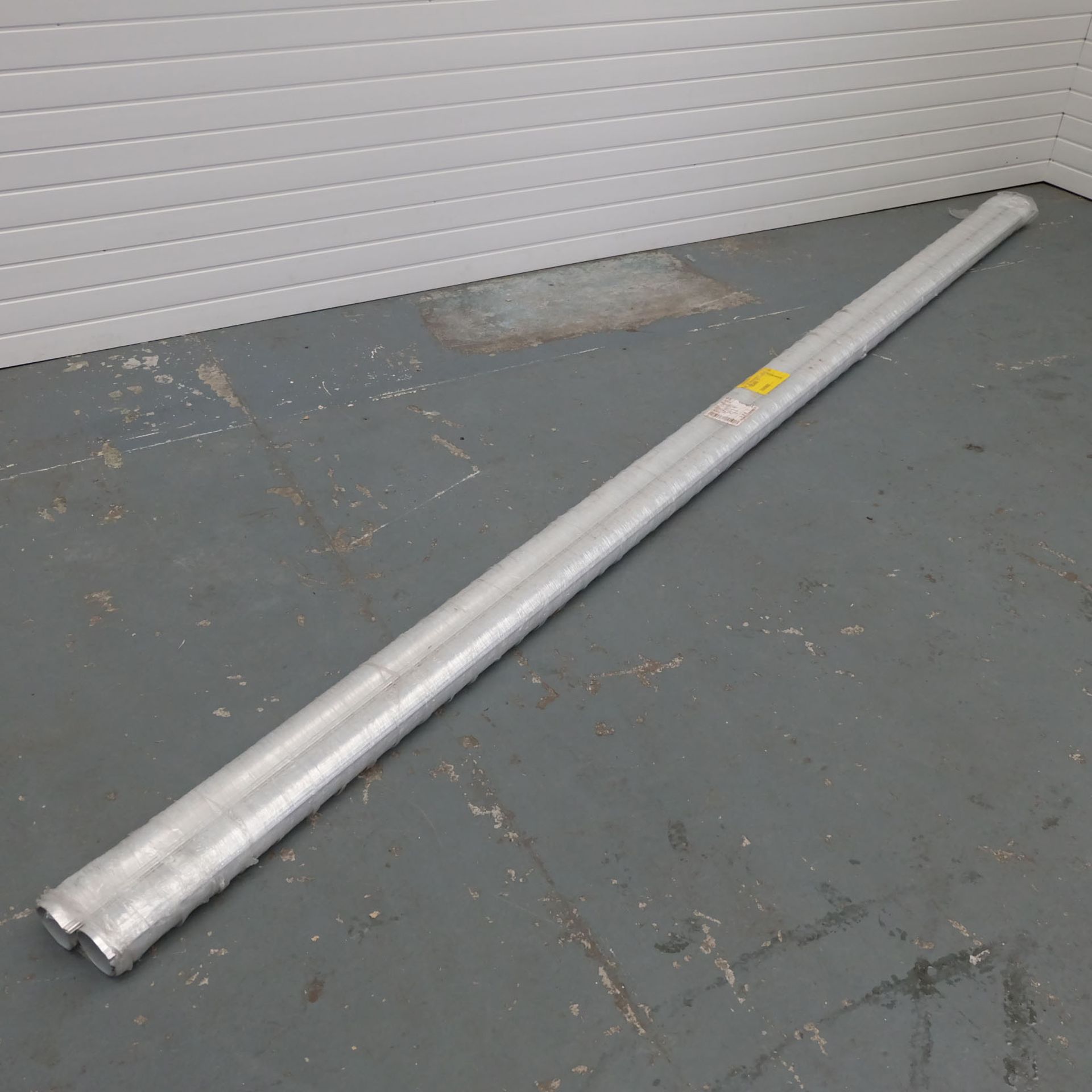 Two Aluminium Profile Tubes. Dimensions 82mm Diameter x 3mm Thickness. Length 4200mm.