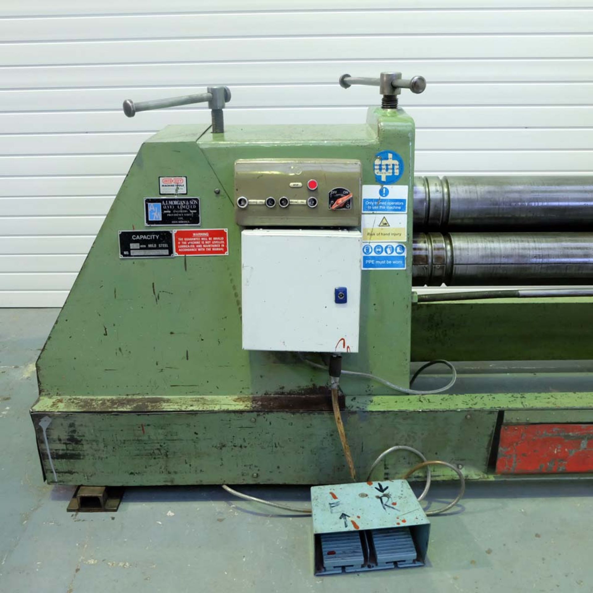 Morgan Type MPR 2000 x 6 Powered Sheet Metal Bending Rolls. - Image 2 of 12