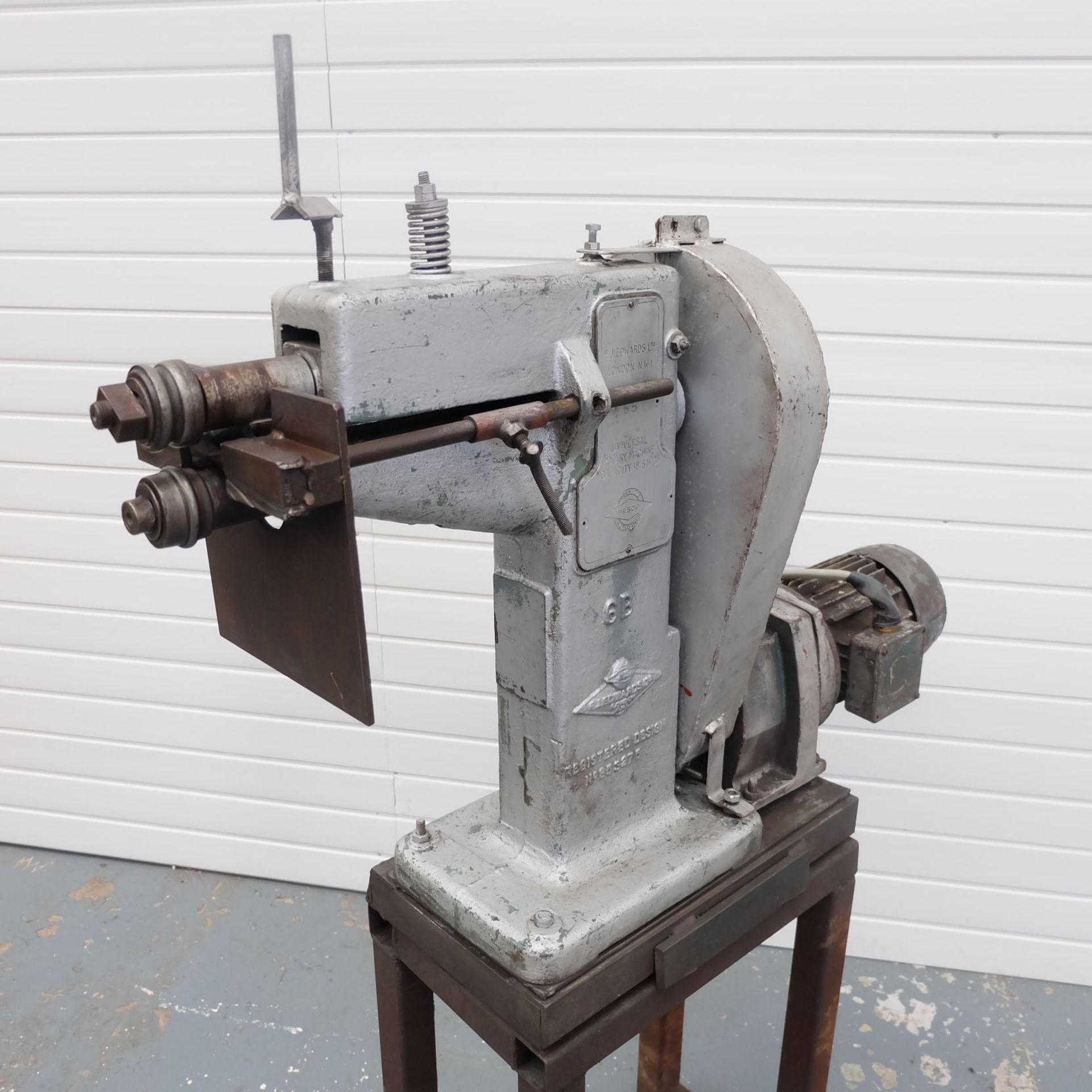 Edwards 6B Universal Rotary Swaging Machine On Steel Stand. - Image 2 of 10