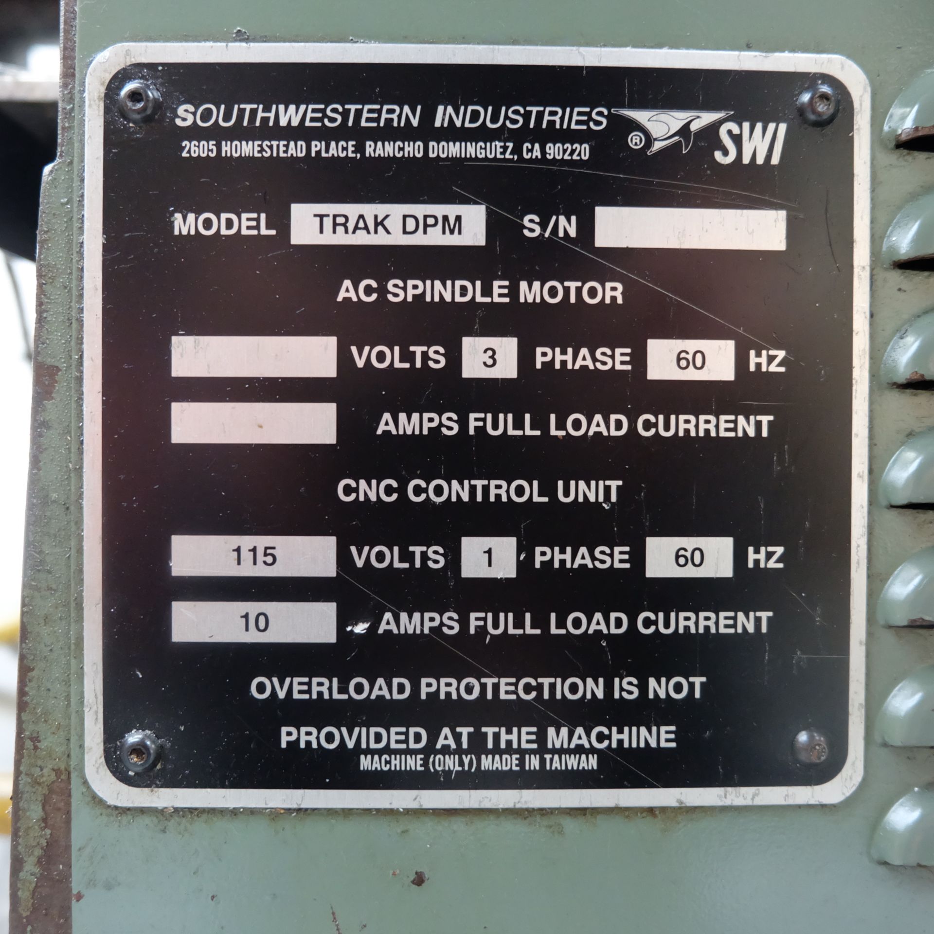 Trak DPM Model bm 2V-100V-U 3 Axis CNC Bed Mill. With ProtoTRAK MX3 Control. - Image 12 of 12