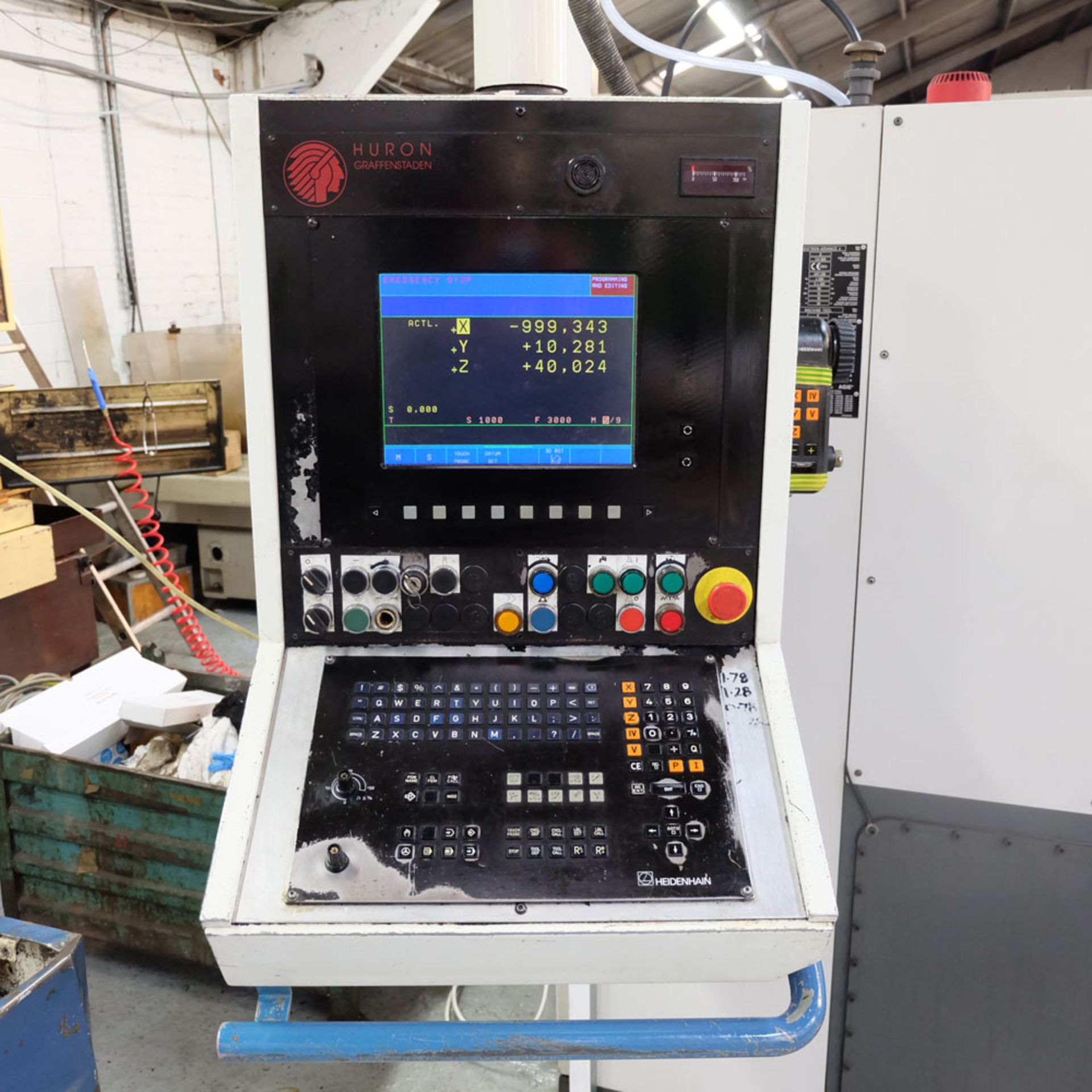 Huron GX 411 F Bed Type Milling Machine. Control Unit: HEIDENHAIN TNC 415B. - Image 7 of 12