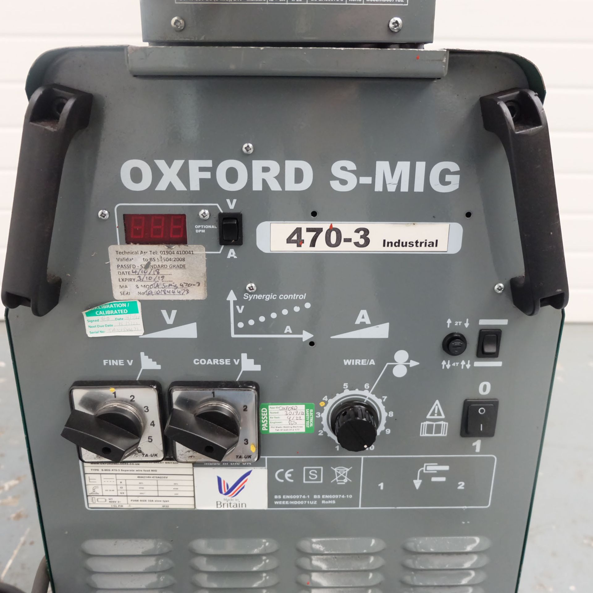 Oxford S-Mig Type 470-3 Industrial Mig Welder With Separate Wire Feed. - Image 3 of 10