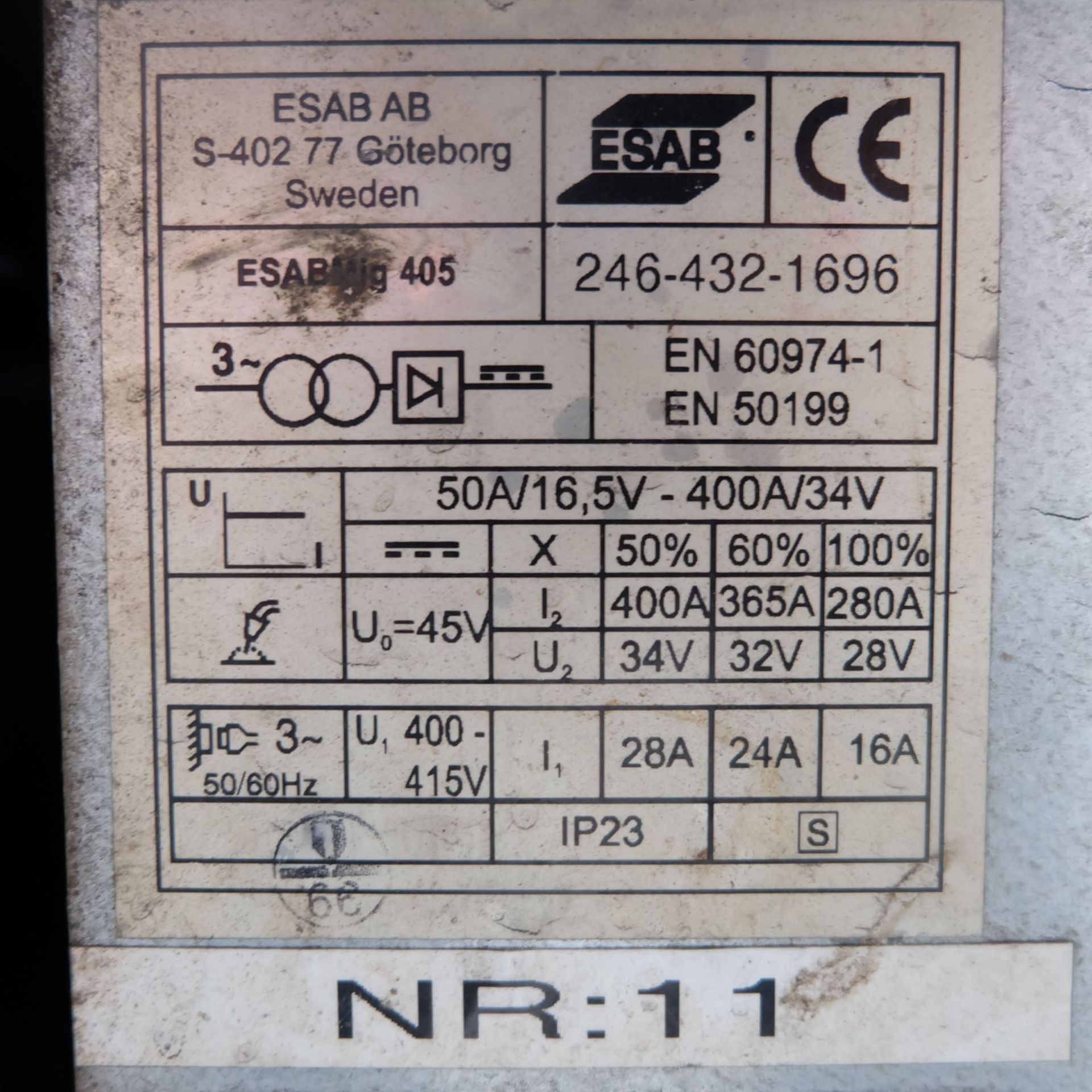 ESAB Mig 405 Mig Welder With Wire Feed. - Image 3 of 9