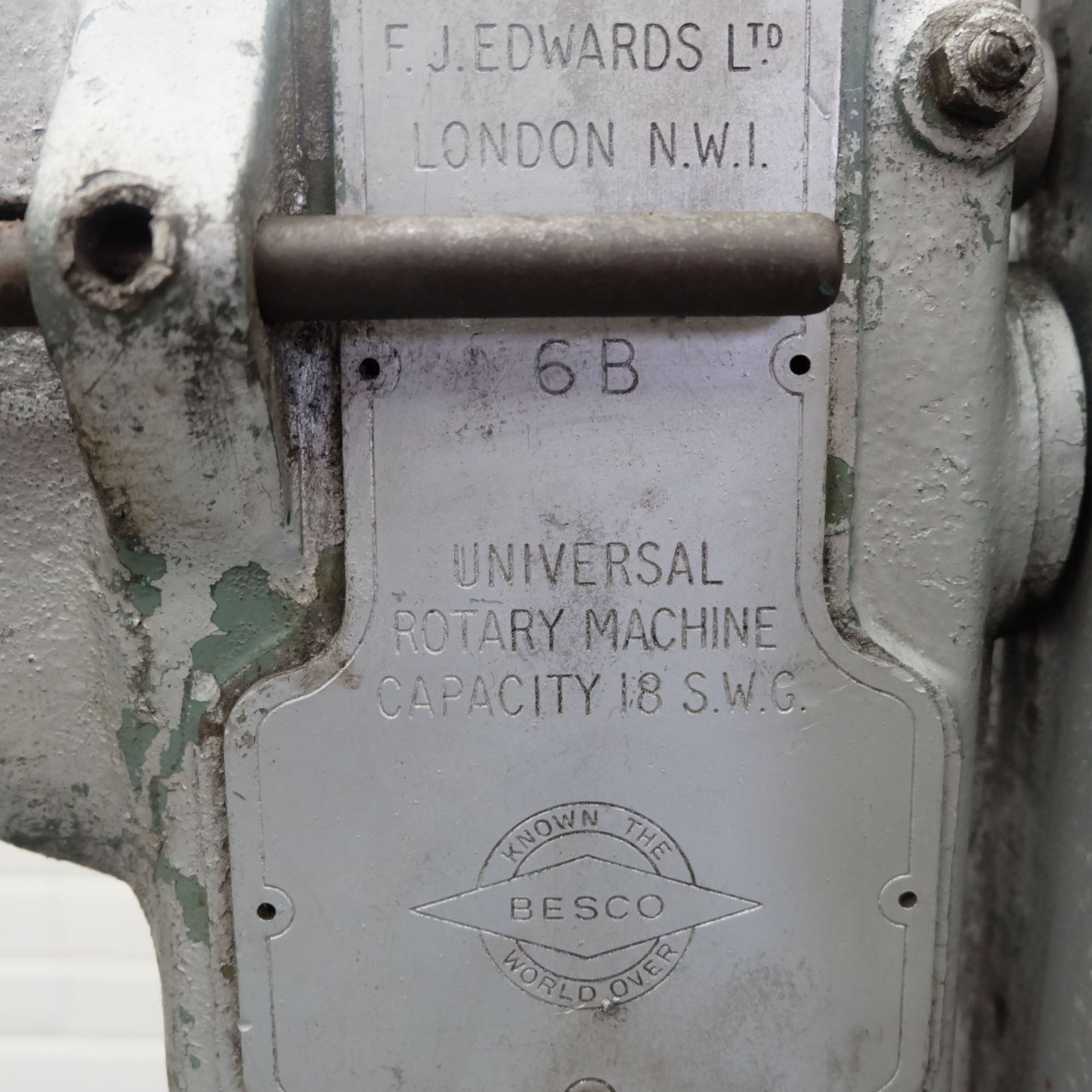 Edwards 6B Universal Rotary Swaging Machine On Steel Stand. - Image 9 of 10