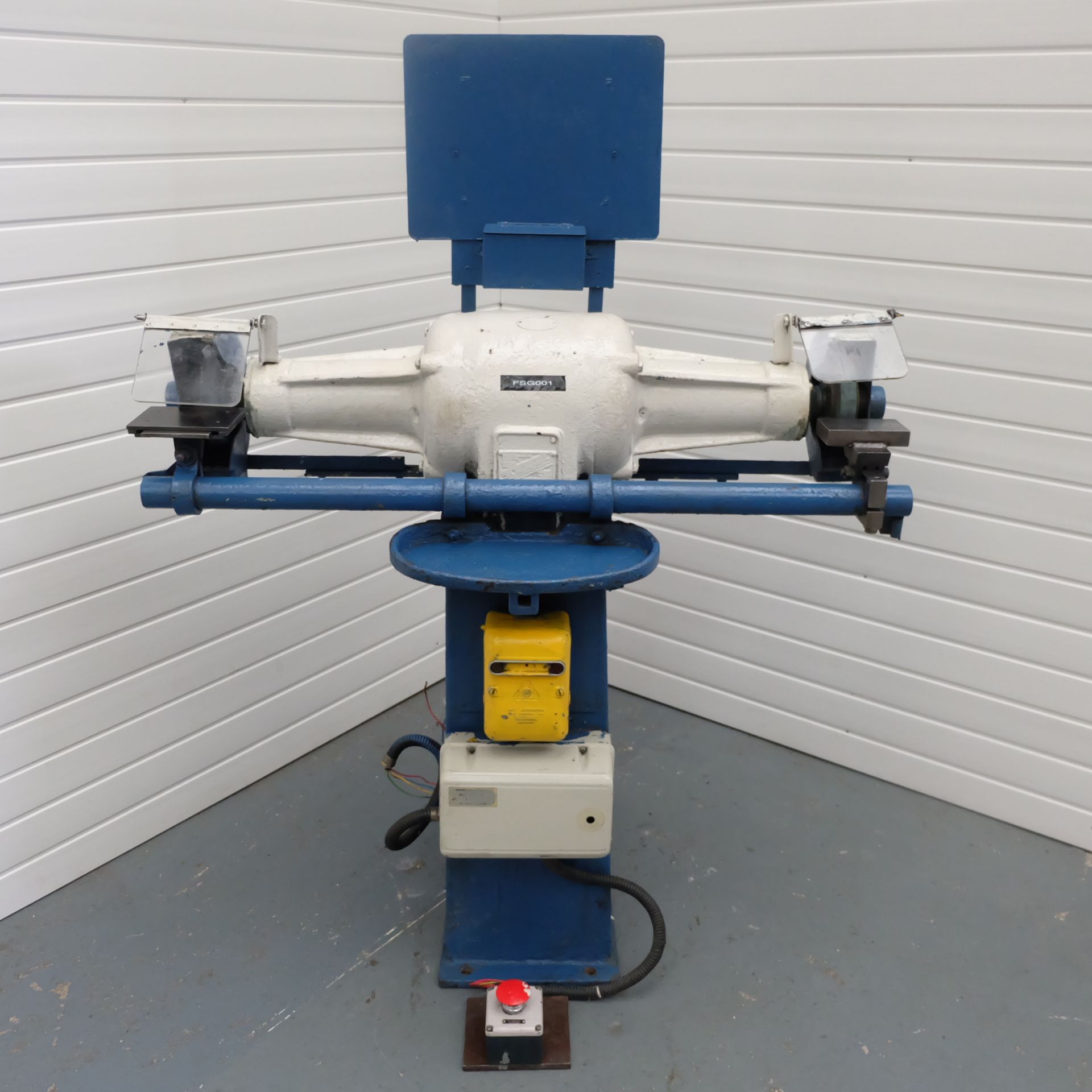 Cannning Double Ended Grinding Machine. On Steel Pedestal.