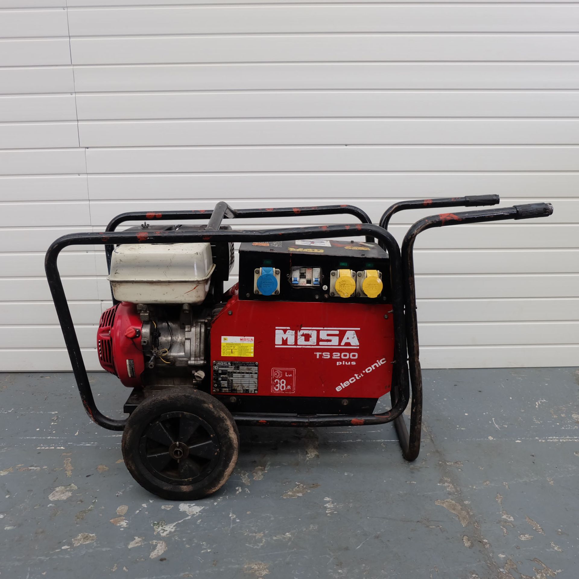 MOSA TS 200 Plus BS/EL Petrol Welder Generator on Wheels.