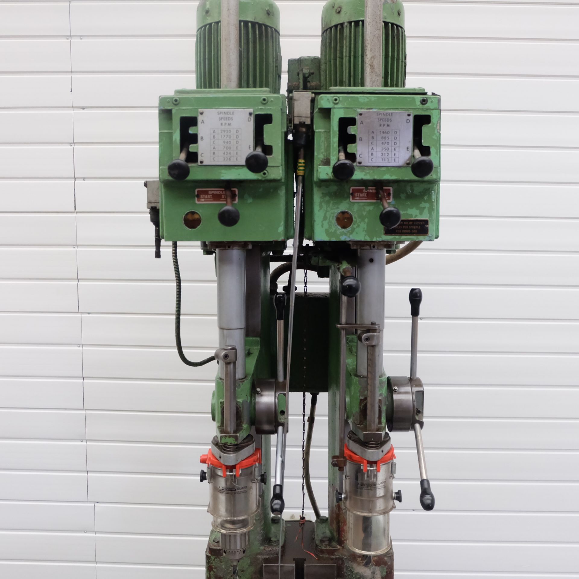 Pollard Corona 130 A/2 Gear Change Head Two Spindle Pedestal Drill. - Image 3 of 12