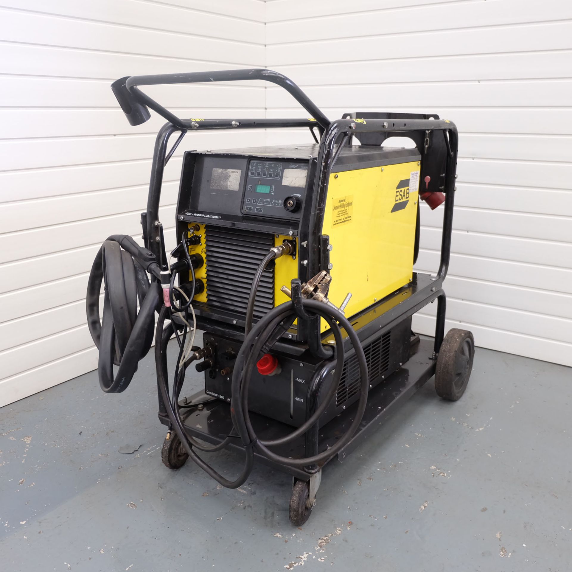 ESAB Tig 3000 I AC/DC Water Cooled Tig Welder.