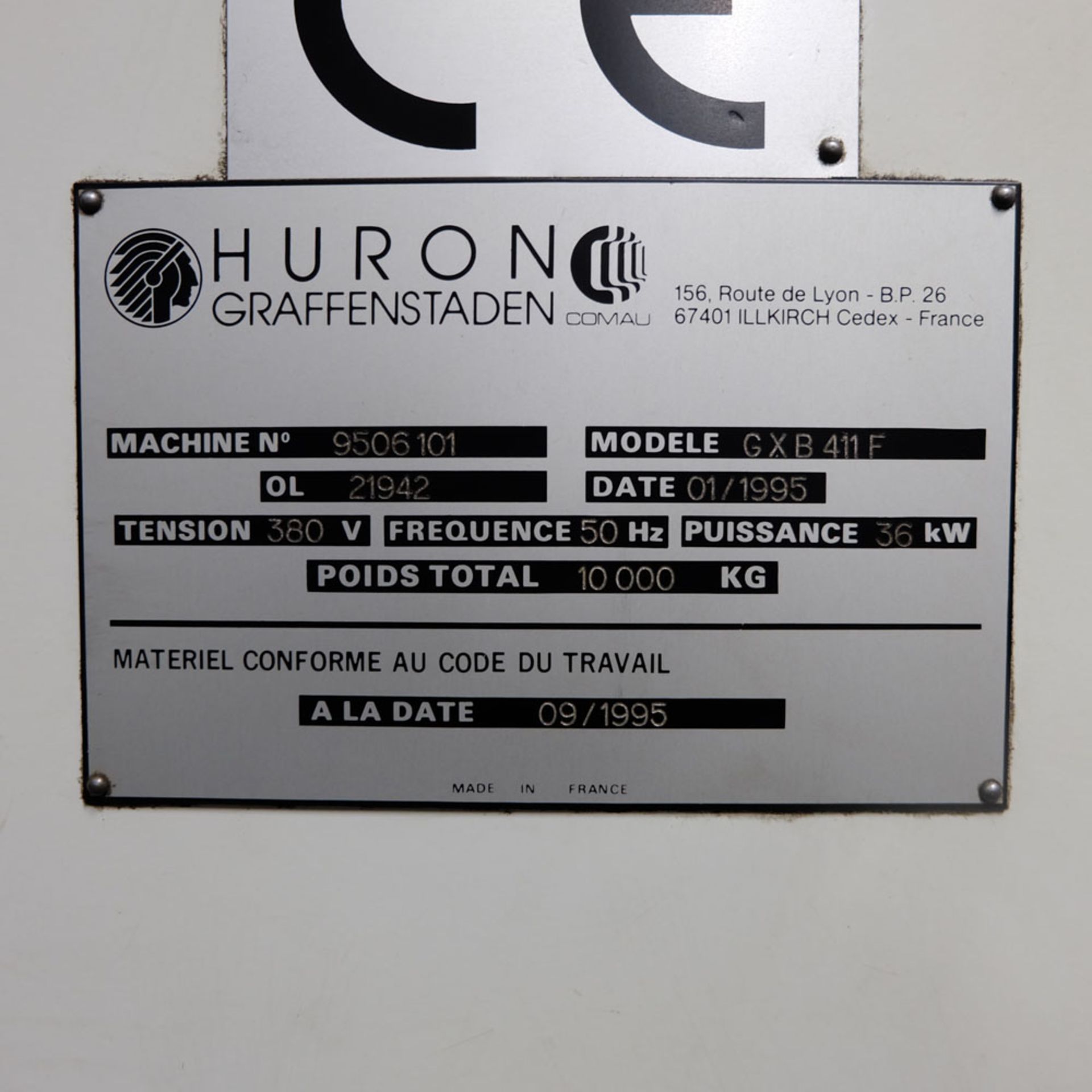 Huron GX 411 F Bed Type Milling Machine. Control Unit: HEIDENHAIN TNC 415B. - Image 10 of 12