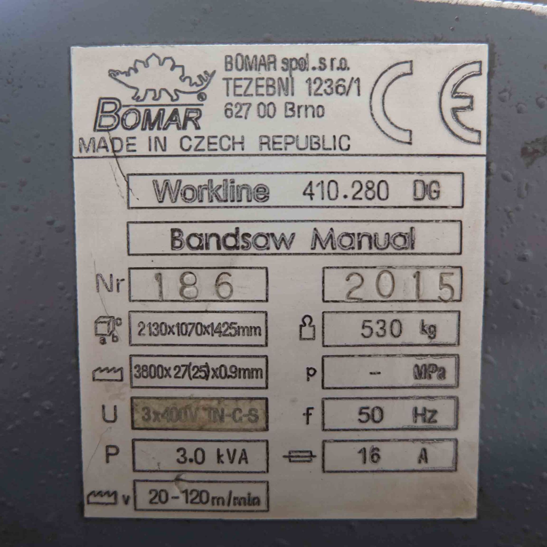 Bomar Workline 410.280 DG Double Mitre Gravitational Horizontal Bandsaw. - Image 12 of 13