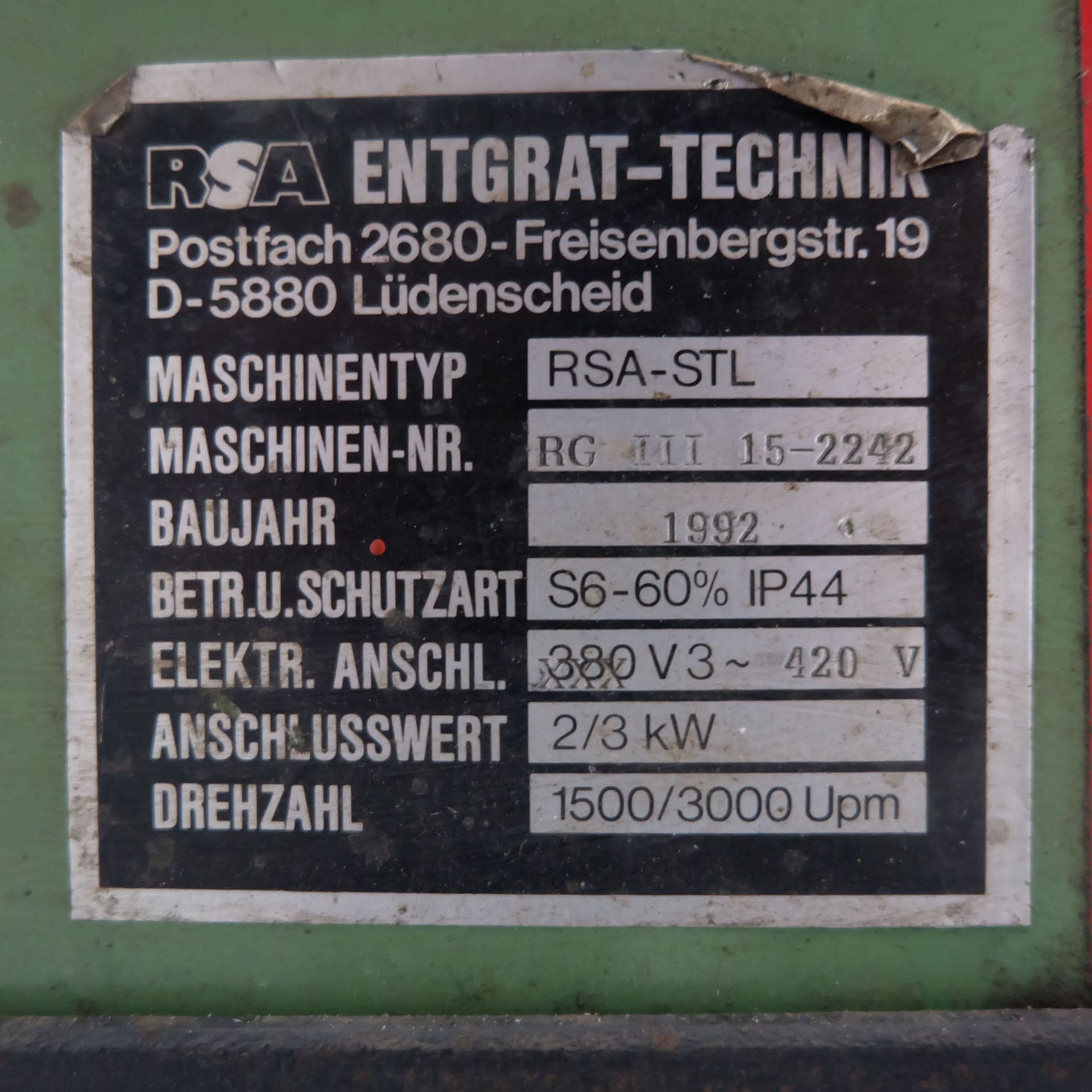 RSA Type STL Deburrer Machine On Steel Stand. - Image 5 of 6