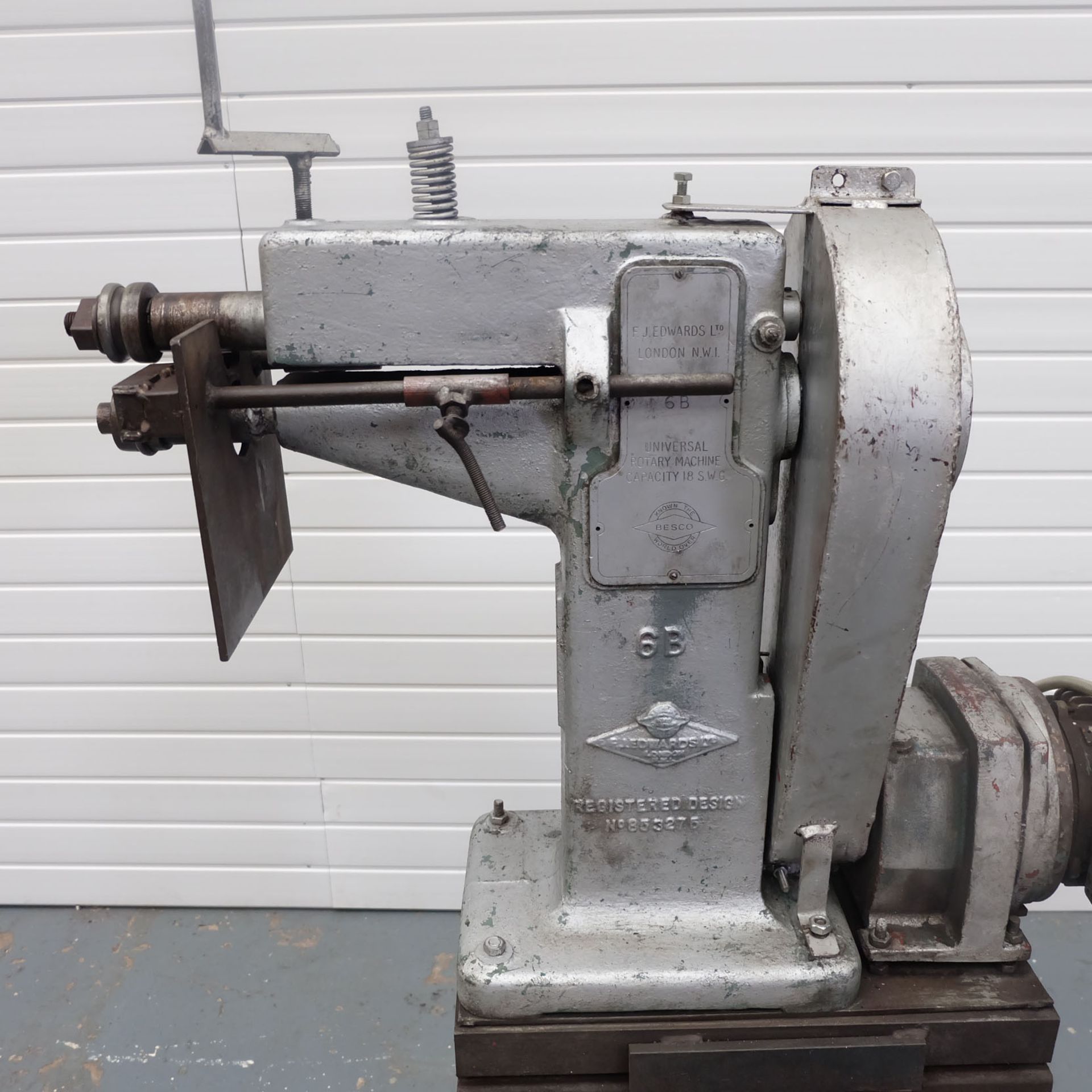 Edwards 6B Universal Rotary Swaging Machine On Steel Stand. - Image 3 of 10