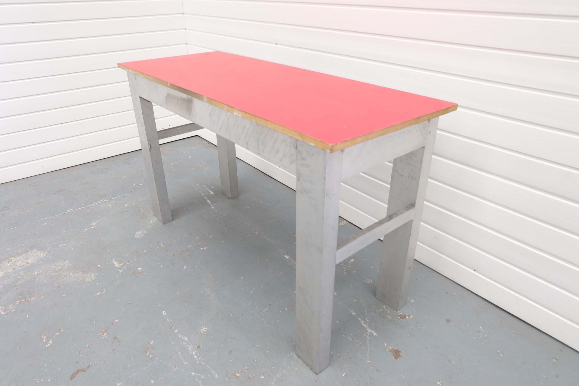 Aluminium Workbench With Wood Top. Size: 48" x 18" x 30" High. - Image 2 of 3