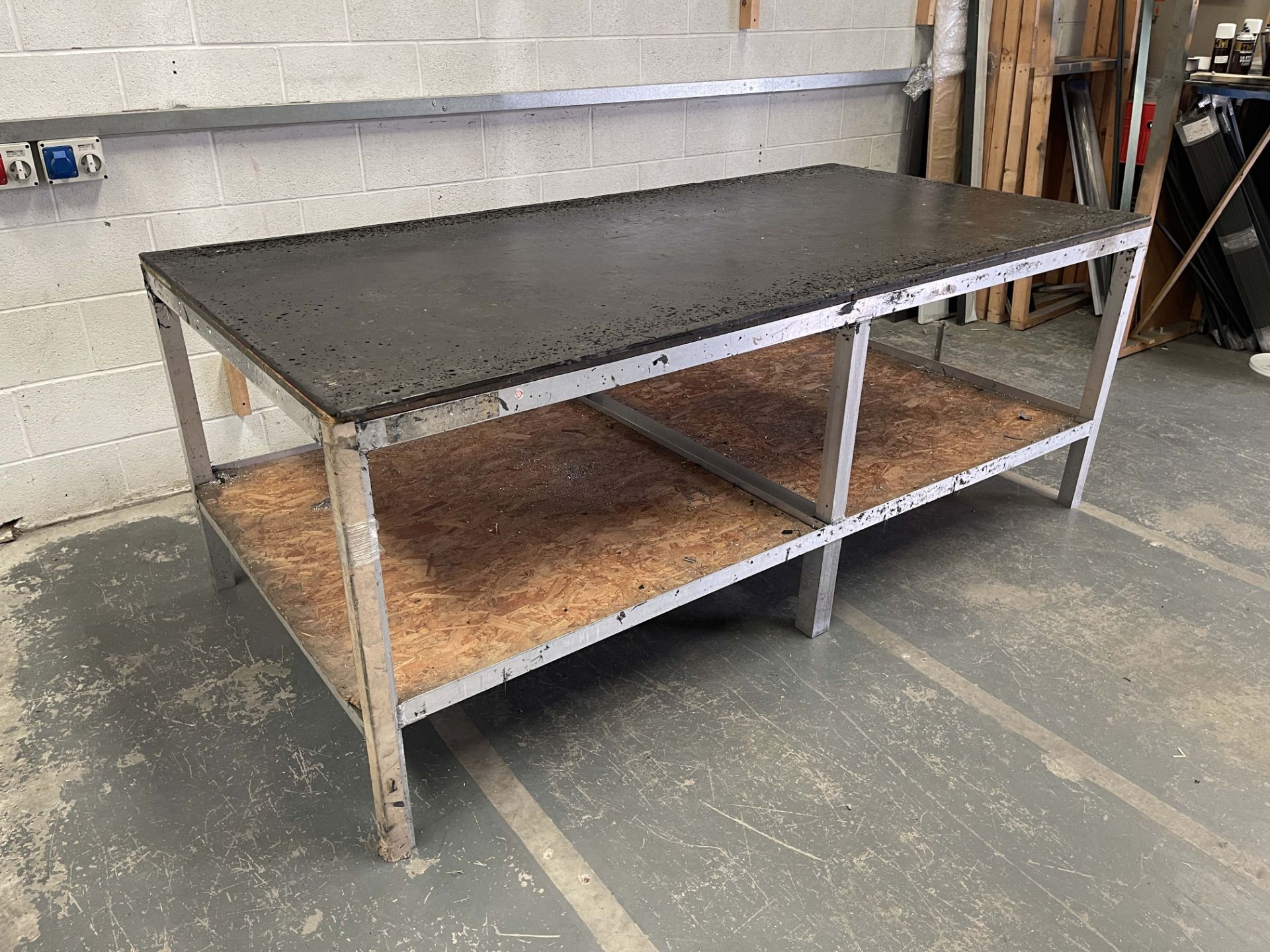 Aluminium Workbench With Rubber Top. Size: 8' x 4' x 3'1" High. - Image 3 of 3