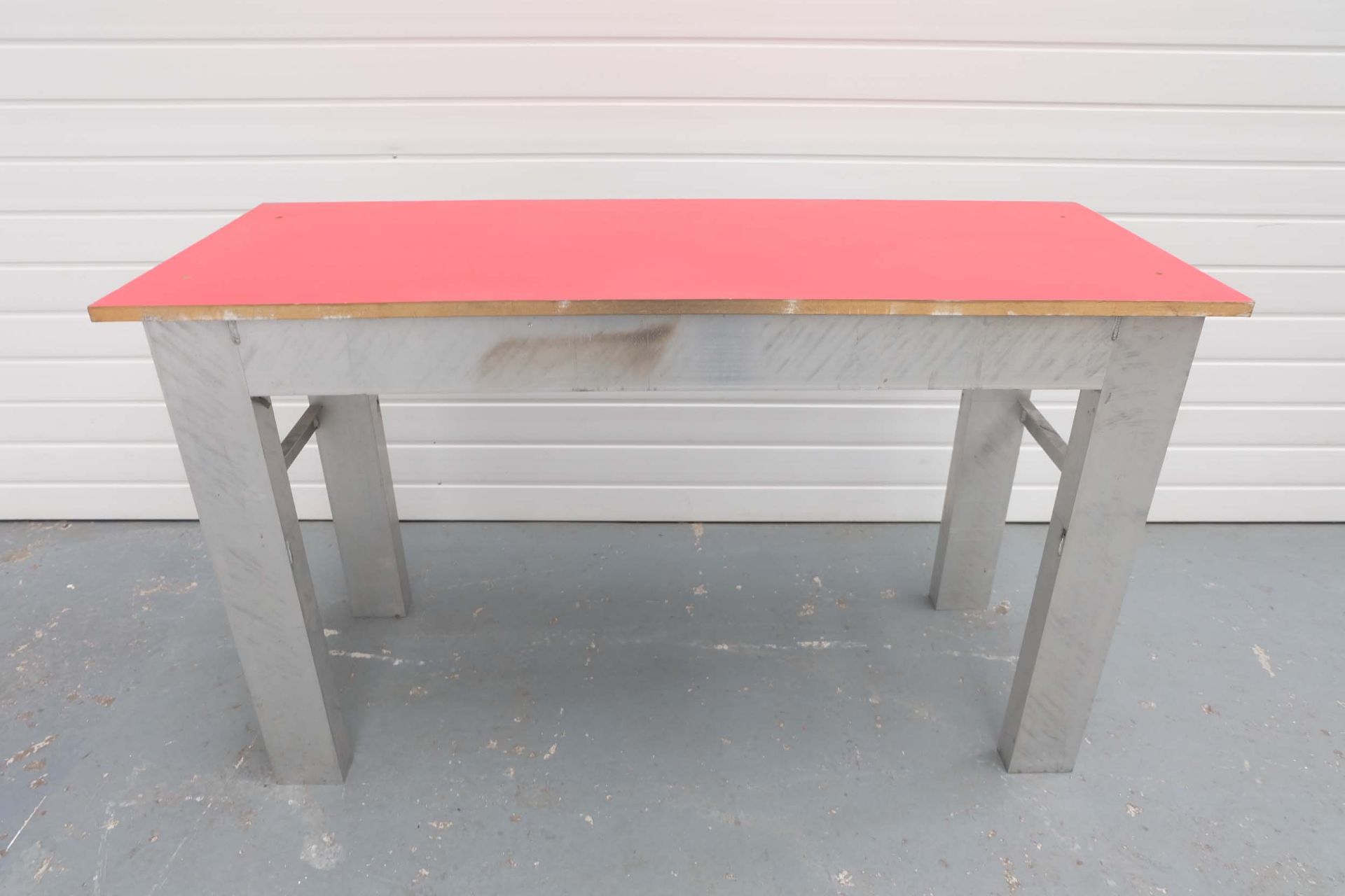 Aluminium Workbench With Wood Top. Size: 48" x 18" x 30" High.