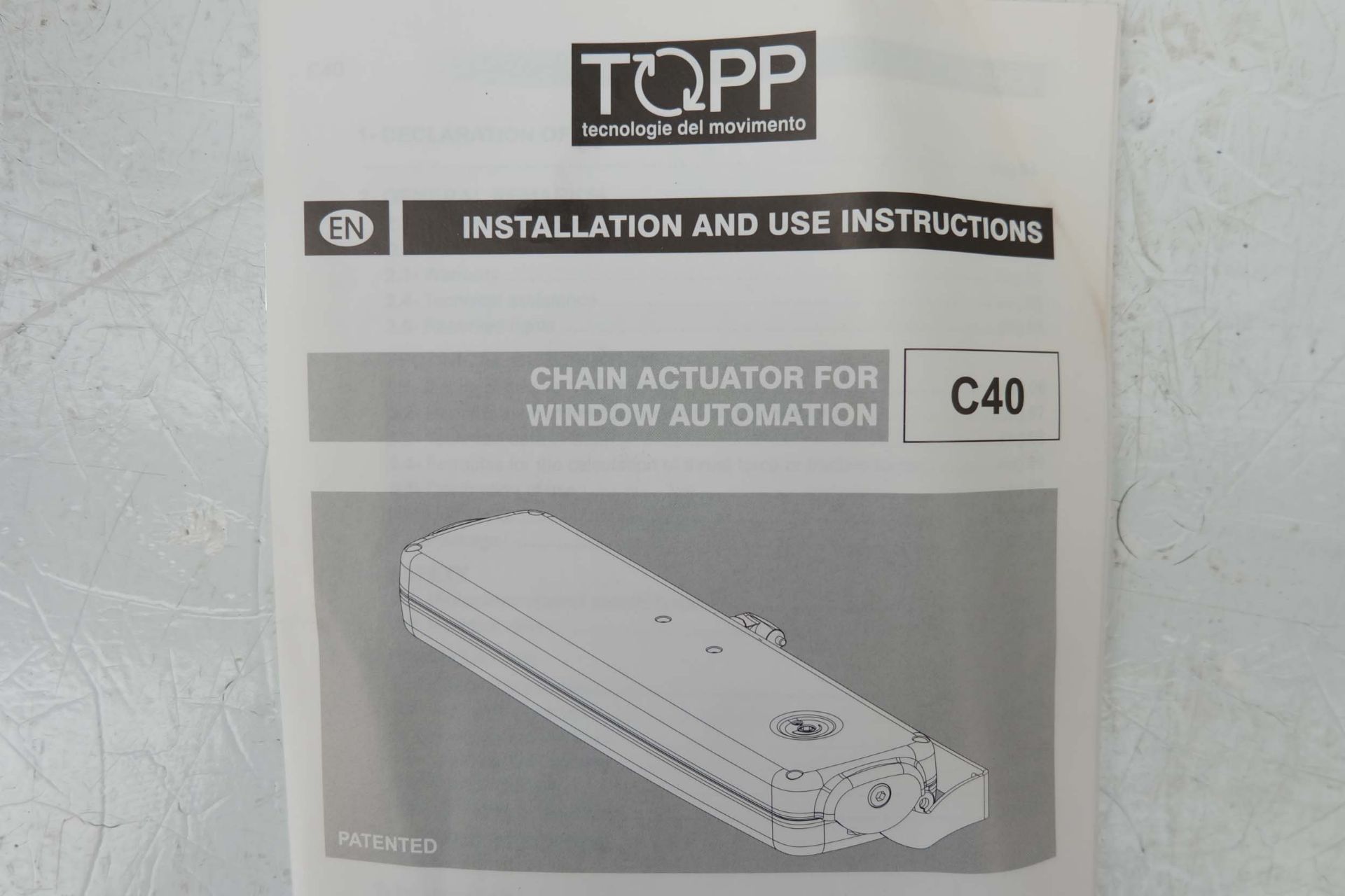 Topp Model C40 Chain Activator for Window Automation 230V-50W. Adjustable Stroke 100-500mm. - Image 4 of 8