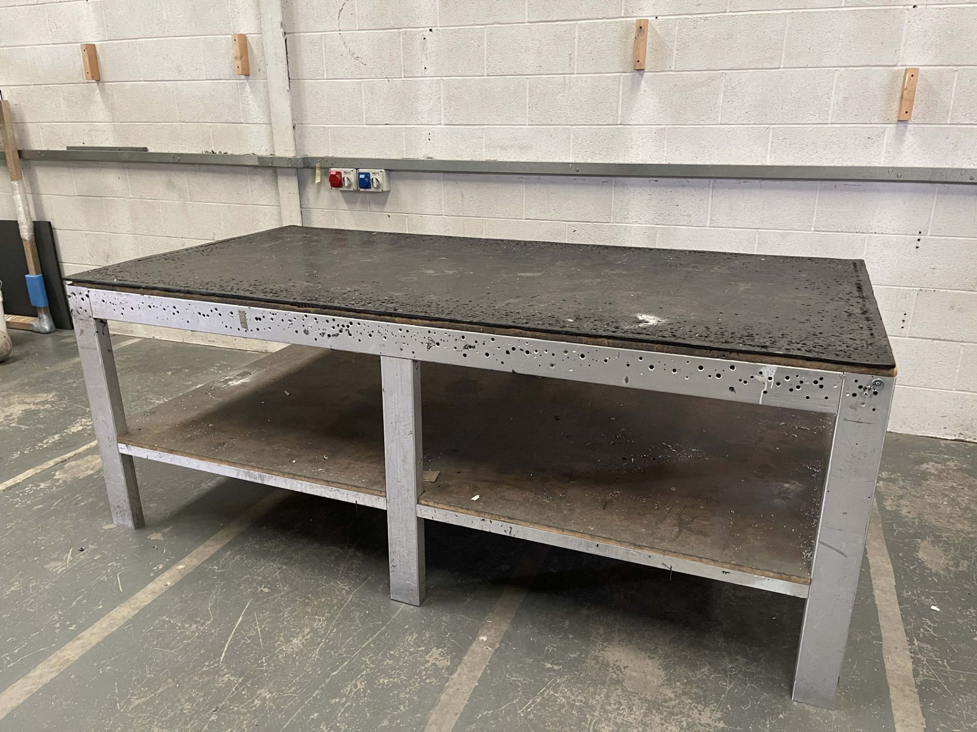 Aluminium Workbench With Rubber Top. Size: 8' x 4' x 3'1" High. - Image 2 of 3