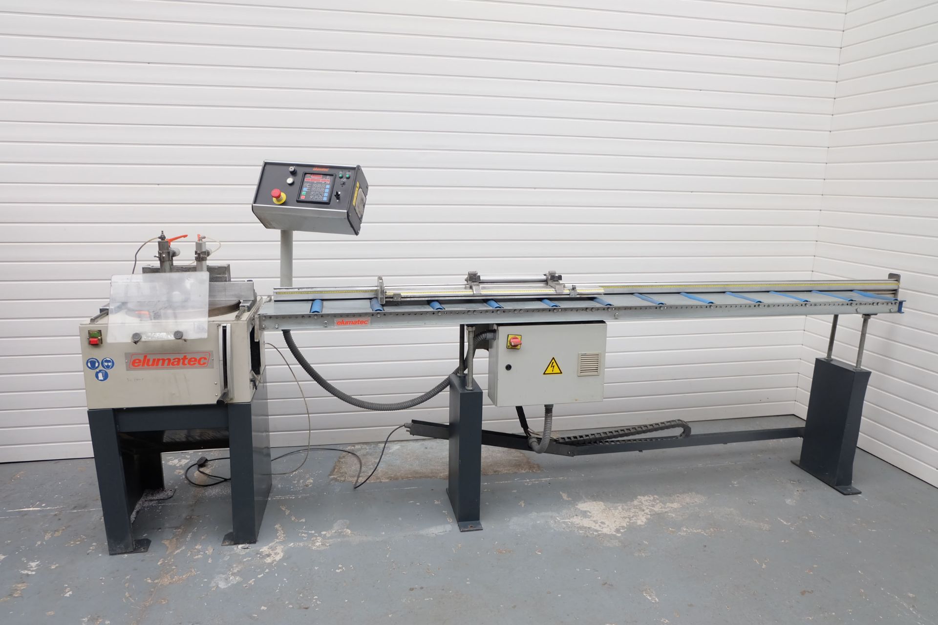 Elumatec Model TS 161/21 Table Saw with Pneumatic Clamping.