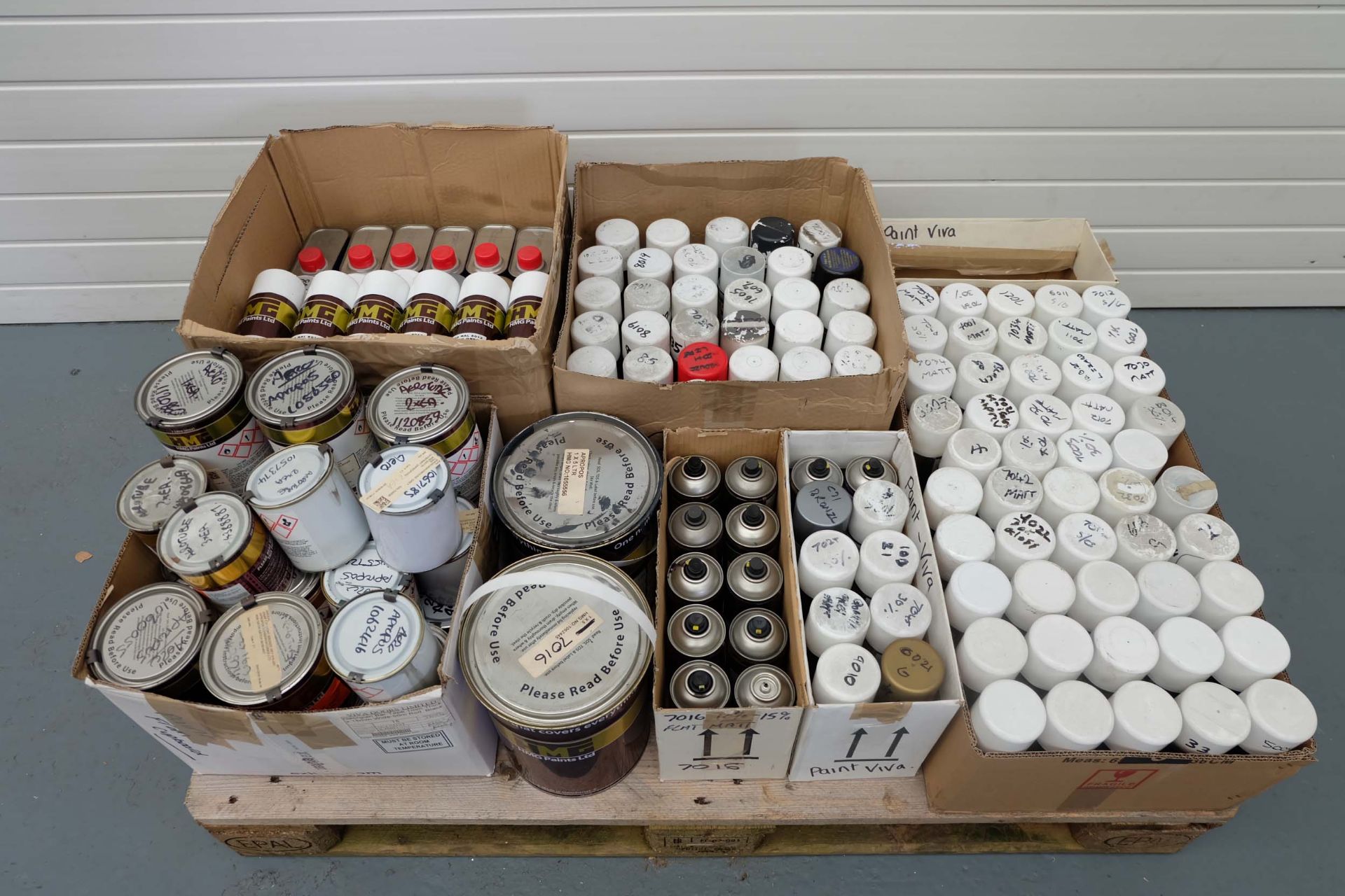 Quantity of Miscellaneous Coloured Tins of Paint & Spray Paint