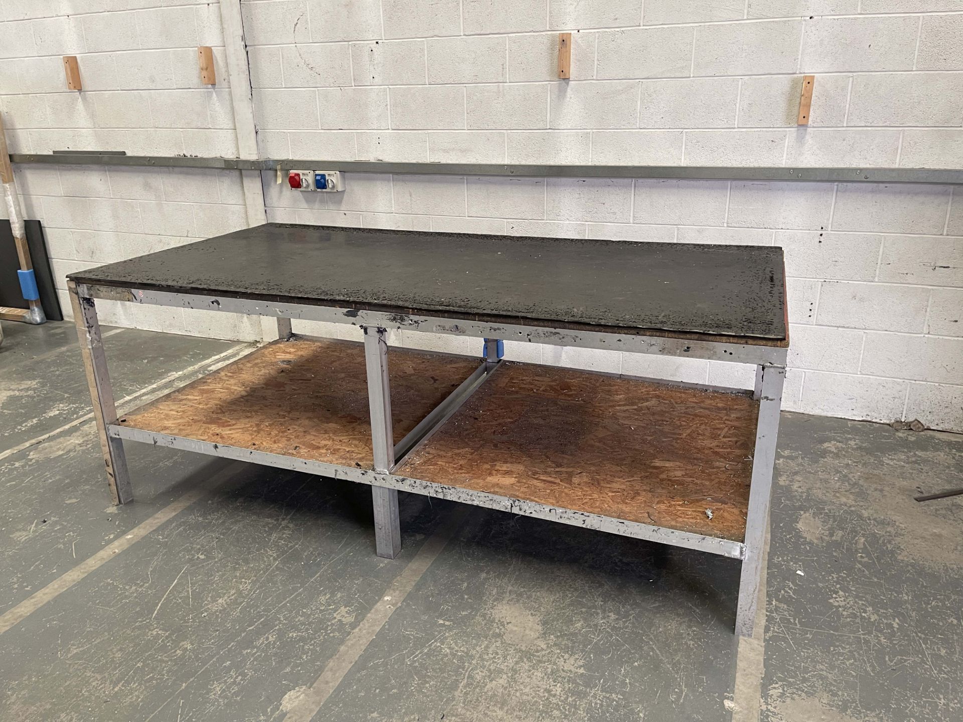 Aluminium Workbench With Rubber Top. Size: 8' x 4' x 3'1" High. - Image 2 of 3