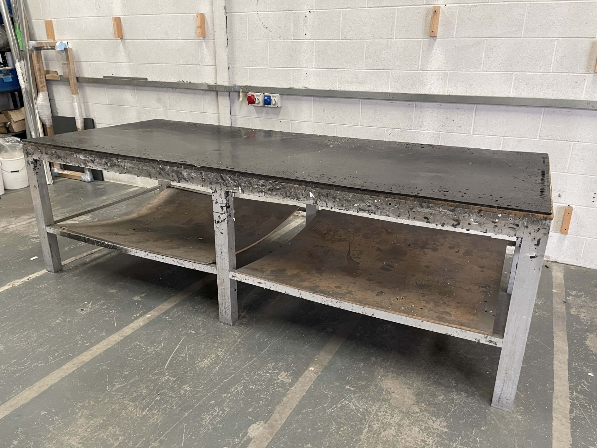 Aluminium Workbench With Rubber Top. Size: 10' x 4' x 3'1" High. - Image 3 of 3