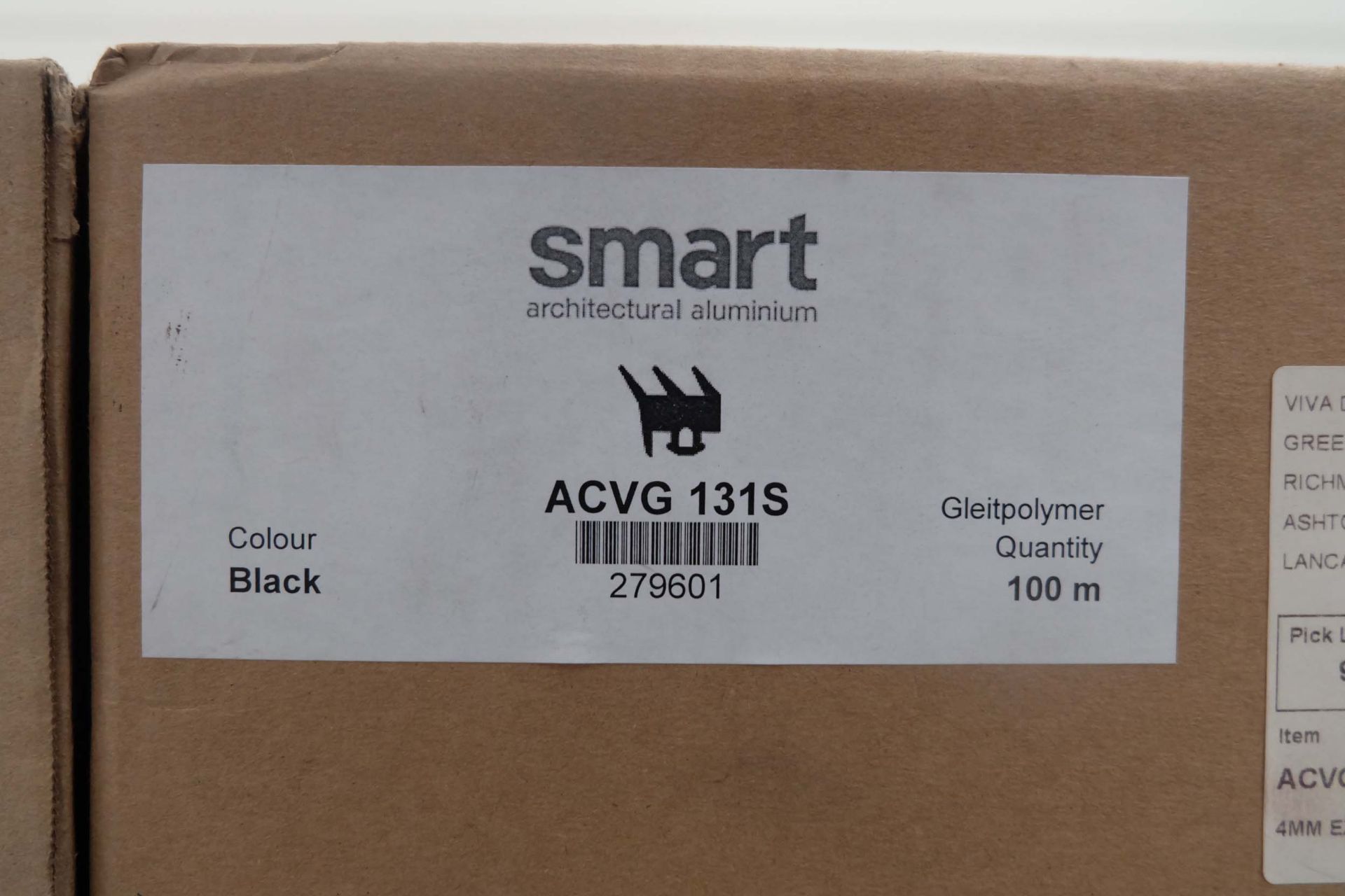 Smart Architectural Aluminium Ltd. 4mm Ext Glazing Gasket in Black. 6 x Coils of 100 Mtrs (Approx) - Image 2 of 3