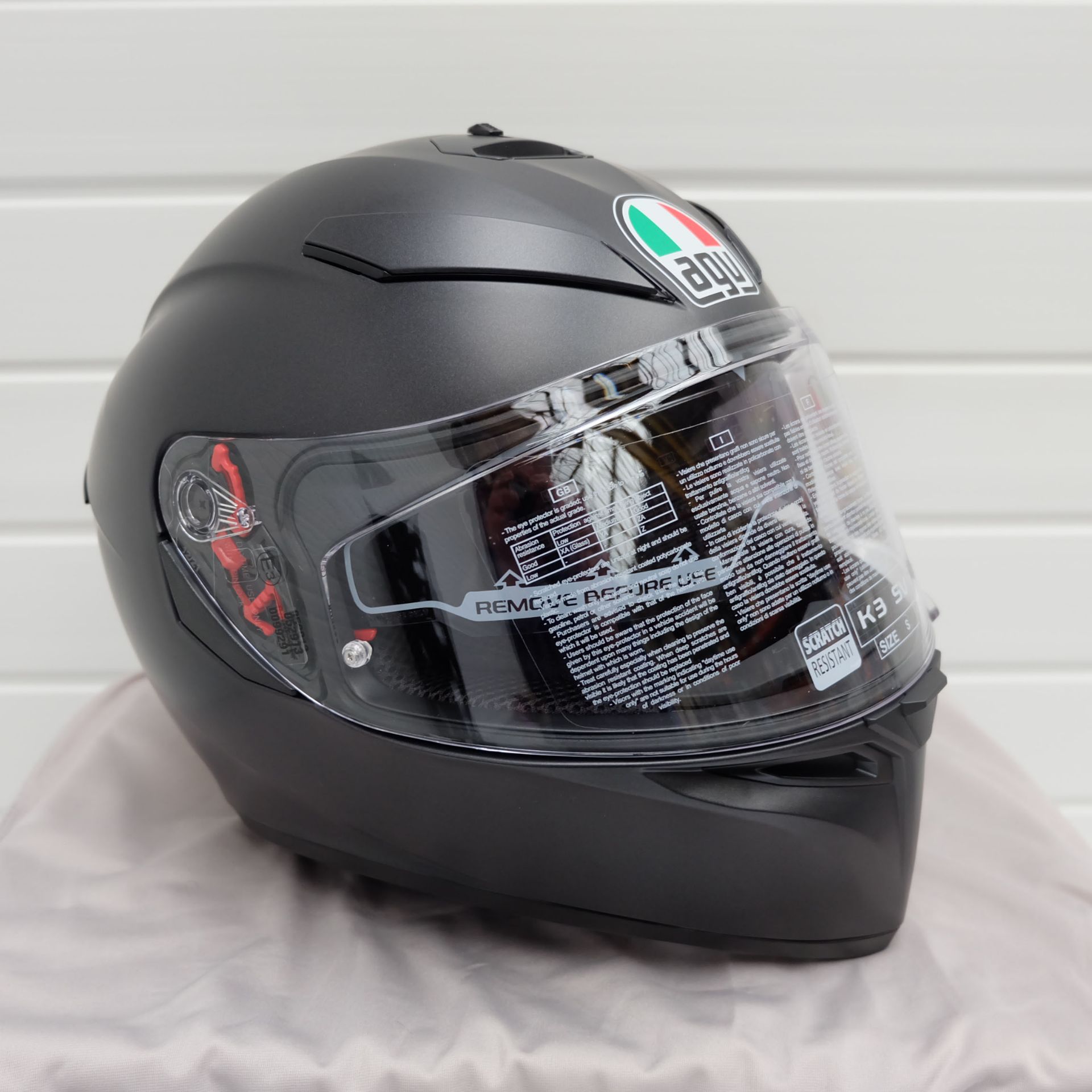 AGV K3 SV-S Full Face Helmet Matt Black Size Small - Image 2 of 12