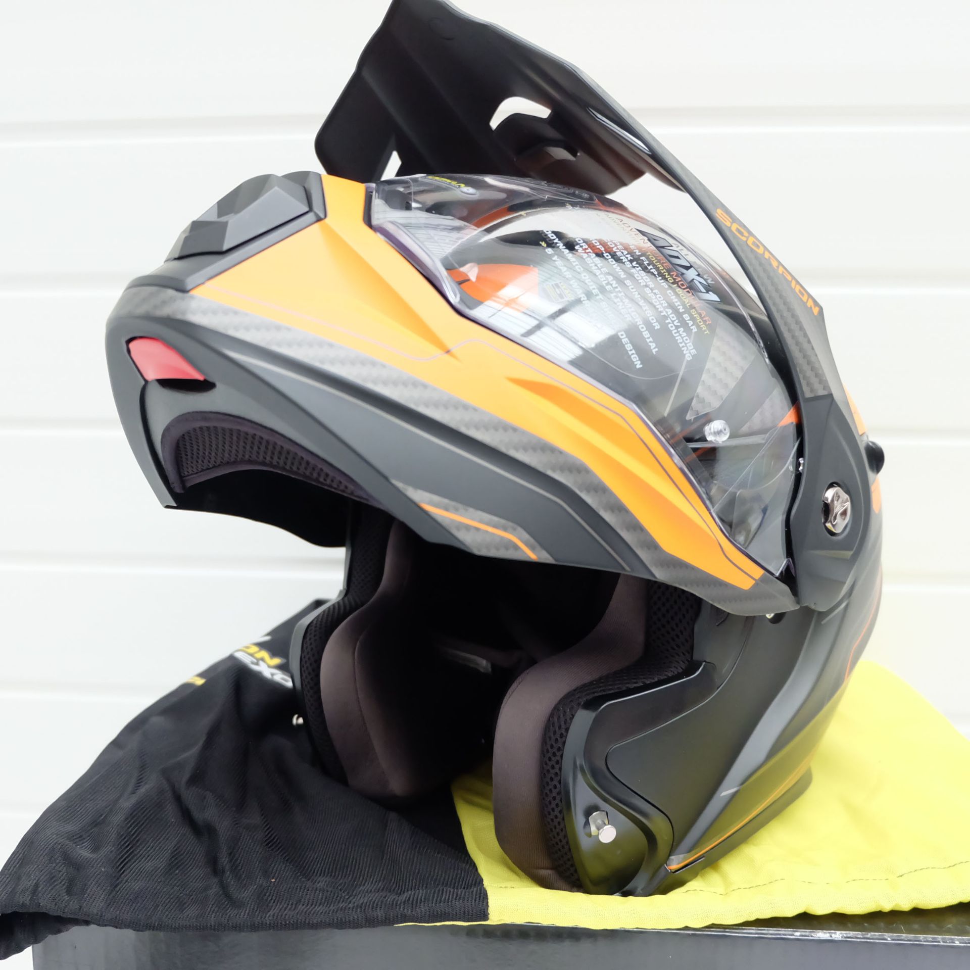 Scorpion Exo ADX-1 Adventure Helmet Tucson Black/Orange Size Small - Image 8 of 12