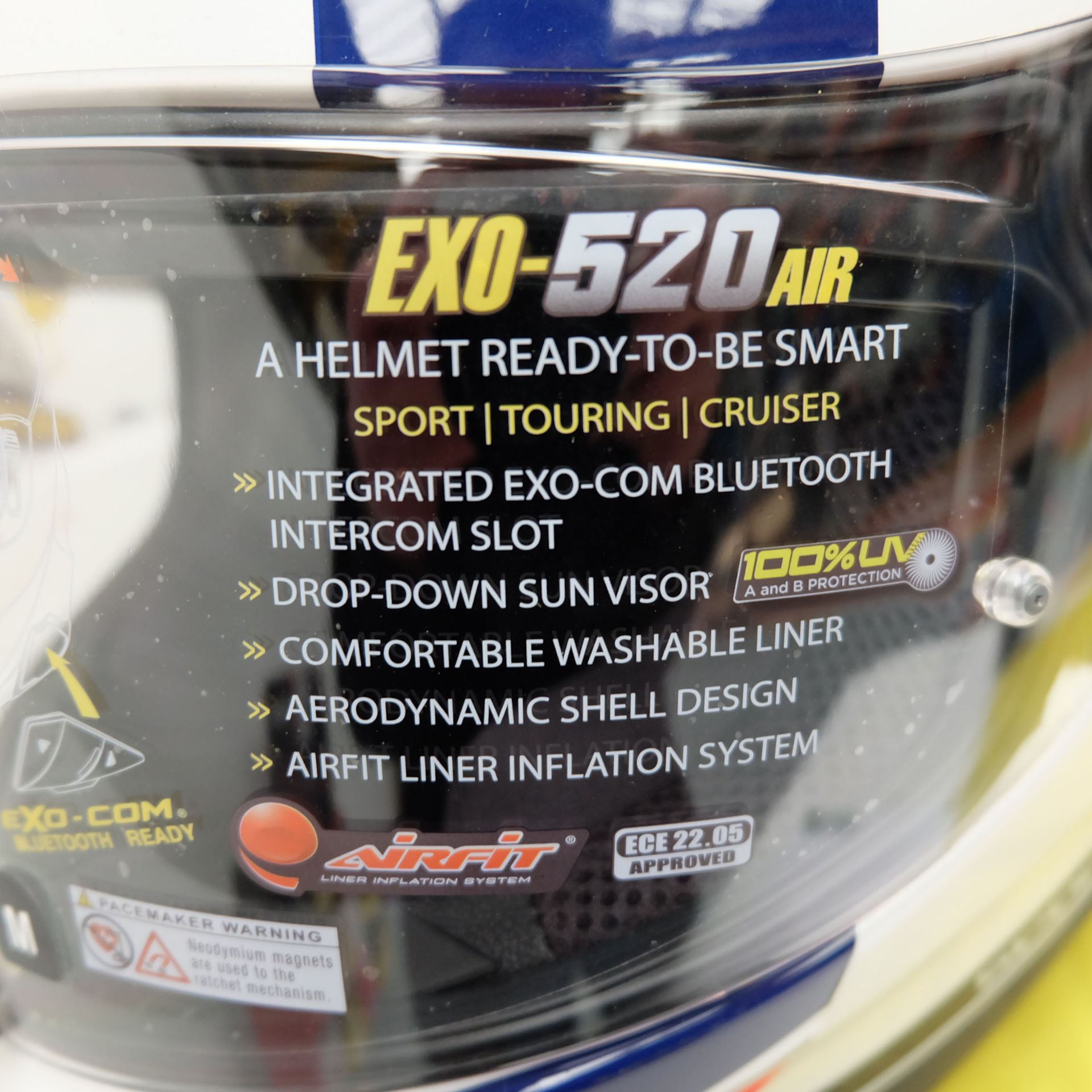 Scorpion Exo 520 Air Full Face Helmet LeMans White/Blue Red Size Medium - Image 8 of 12