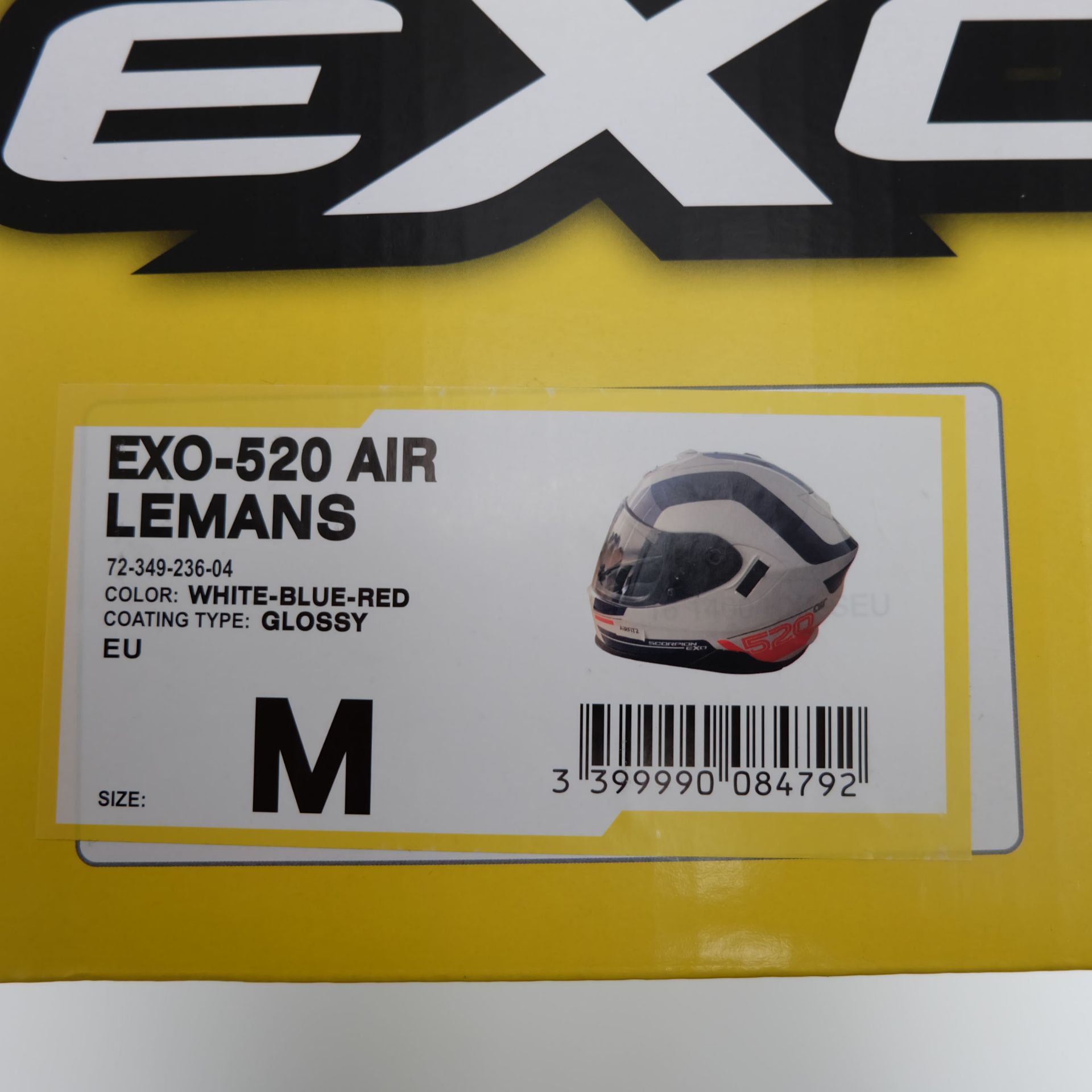 Scorpion Exo 520 Air Full Face Helmet LeMans White/Blue Red Size Medium - Image 12 of 12