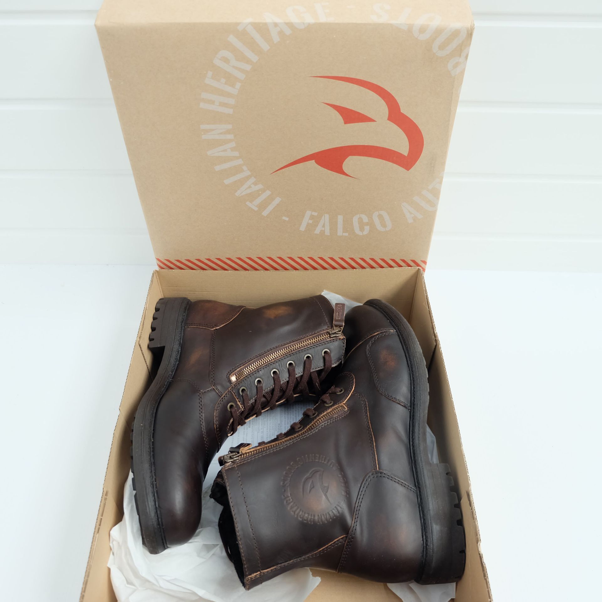 Falco Aviator Aged Leather Waterproof Short Boots 46/UK11.5