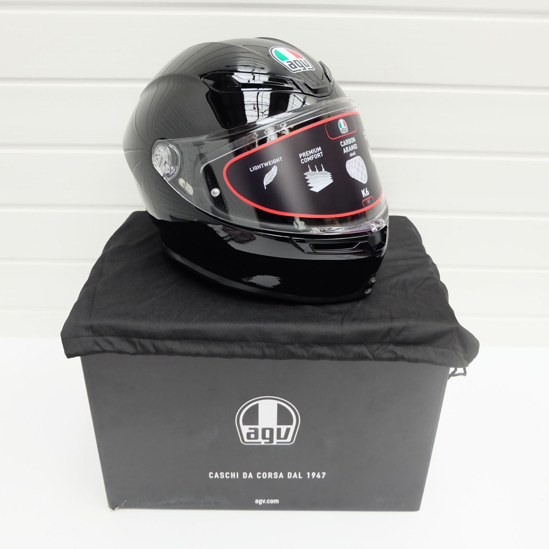 AGV K6 Full Face Helmet Black Size Extra Small