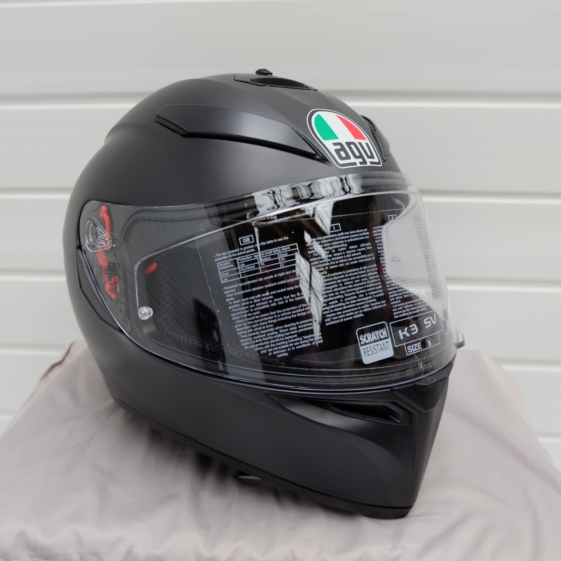 AGV K3 SV-S Full Face Helmet Matt Black Size Small - Image 2 of 11