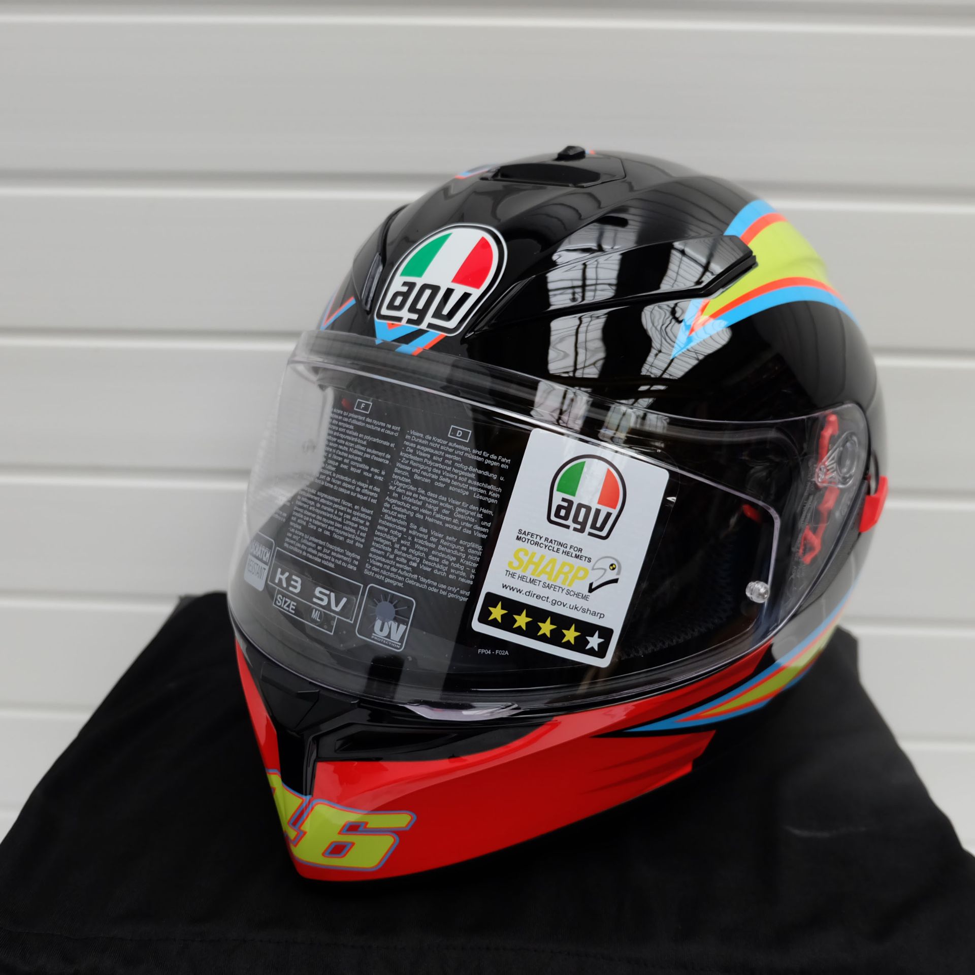 AGV K3 VR46 Full Face Helmet Size Medium Large - Image 3 of 14