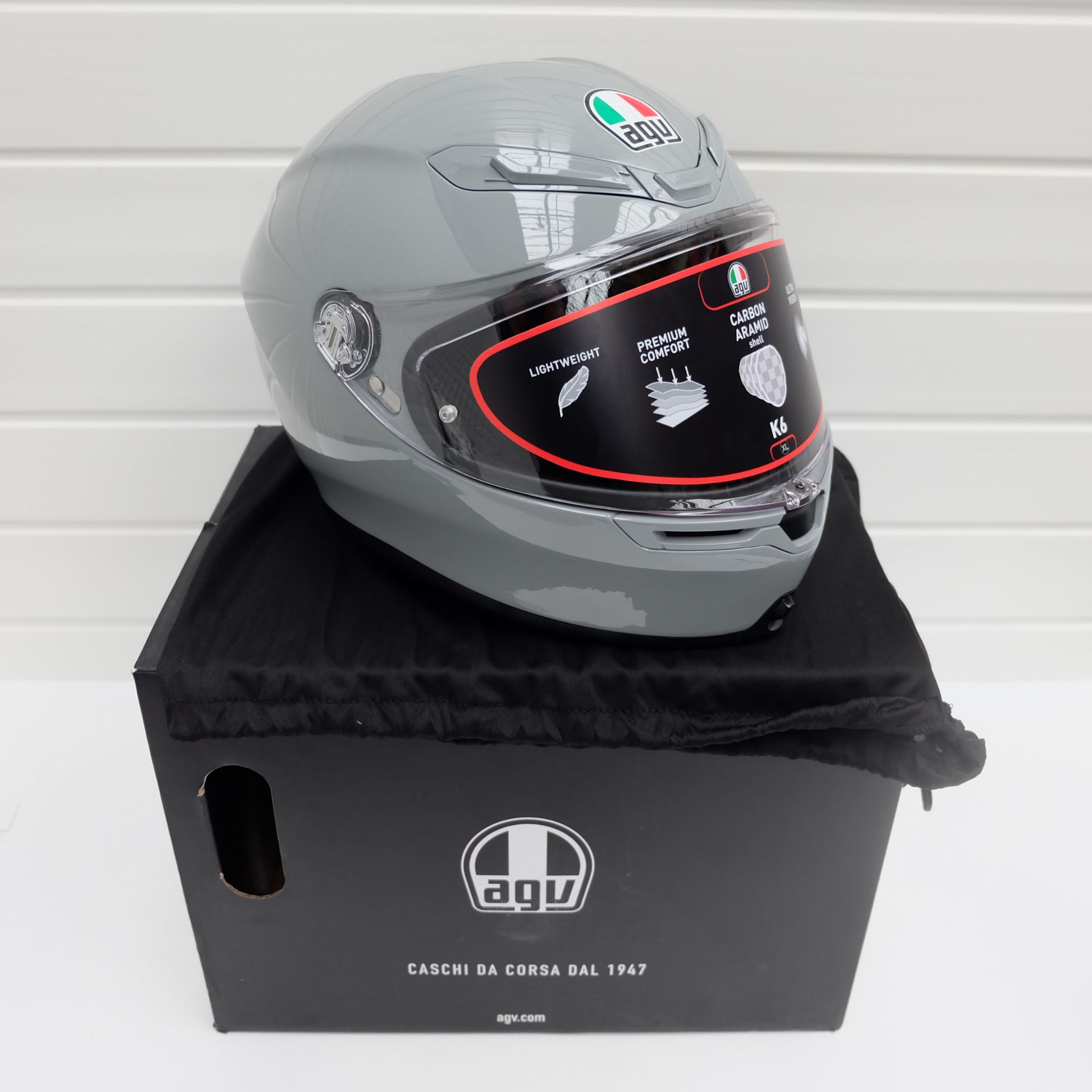 AGV K6 Full Face Helmet Matt Black XL GREY